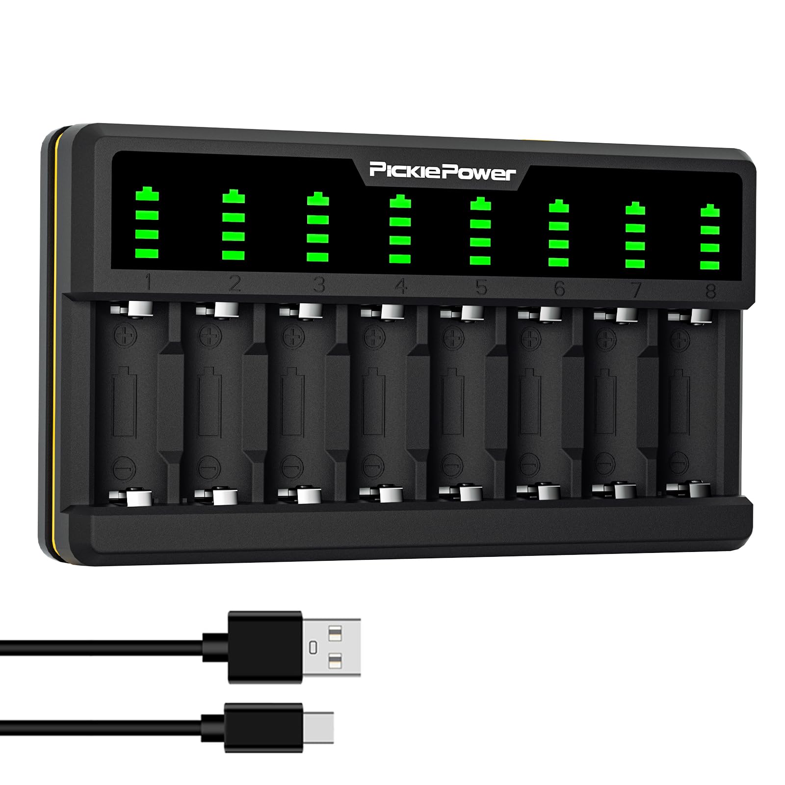 Arlo Battery Charger for 123A Rechargeable Batteries - 8 Bay LED Display Charger Compatible with Arlo VMC3030 VMK3200 VMS3330 3430 3530 Cameras (Batteries Not Included) - Perfect for Home Security Camera System Charging