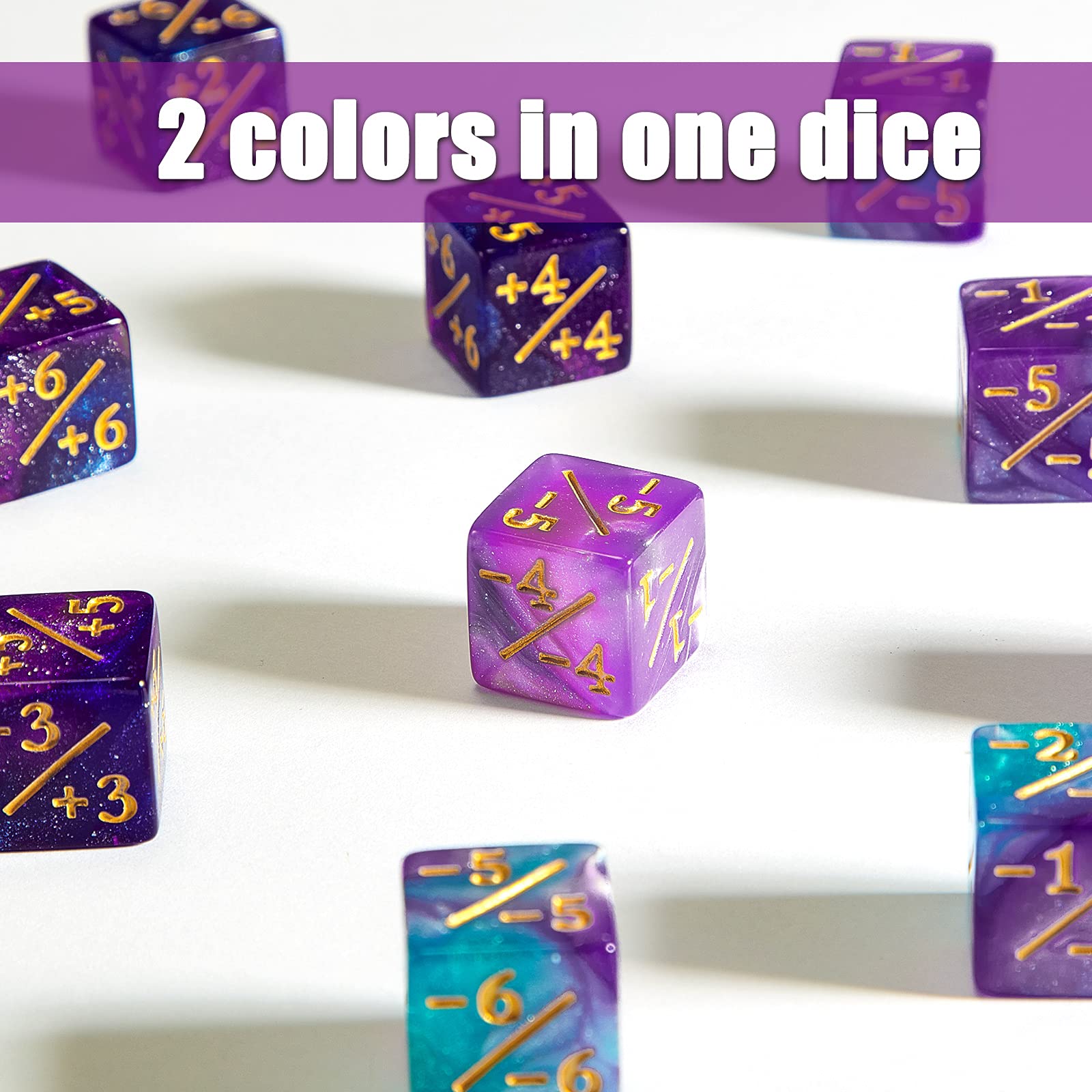 Sumind 24 Pcs MTG Dice Counter Set - Magic The Gathering Life & Loyalty Counters, D6 Gaming Dice for MTG, CCG, RPG & Board Games - Perfect Gift for Card Game Players & Collectors