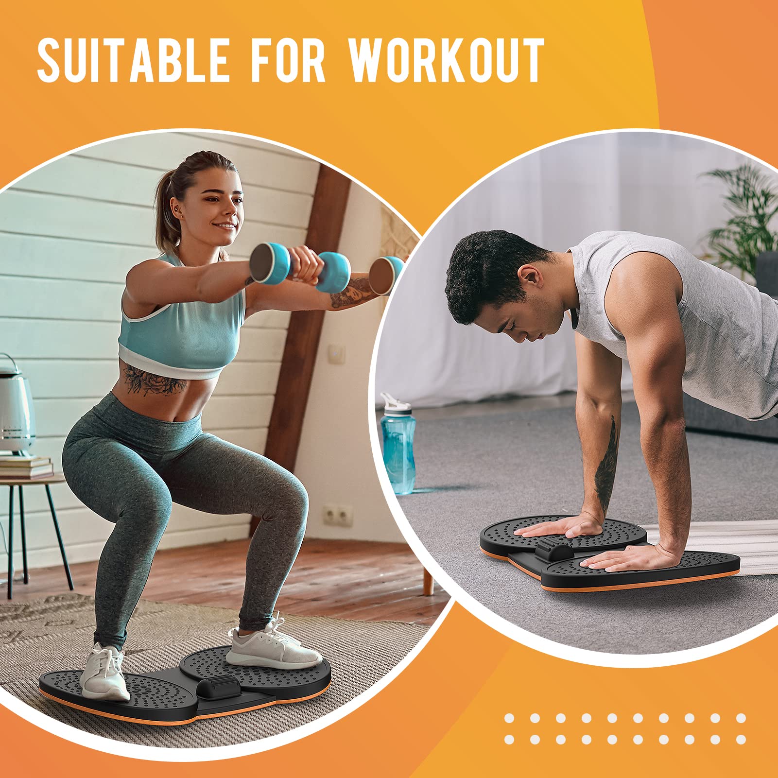 Anti-Fatigue Standing Desk Mat with Balance Board & Foot Massage - 20.3x13.2