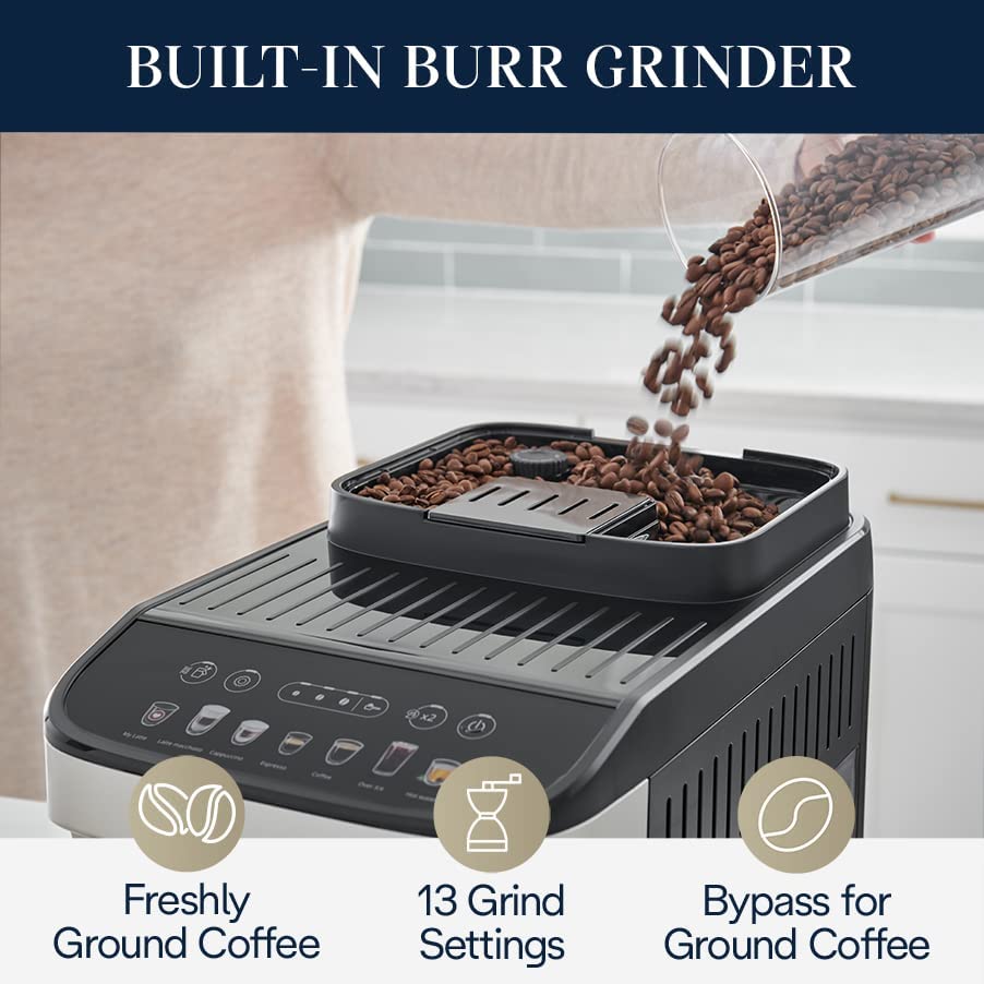 De'Longhi Magnifica Evo Super Automatic Coffee & Espresso Machine with LatteCrema System - Silver | Perfect for Home & Office Use, Barista-Quality Drinks, Easy One-Touch Operation