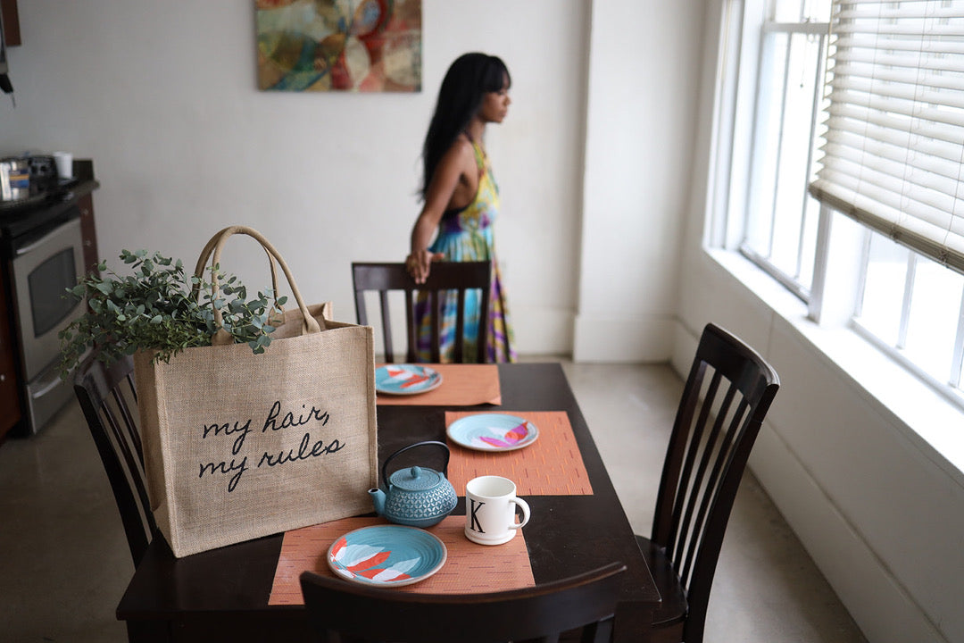 My Hair, My Rules Tote Bag - Stylish Cotton Canvas Shoulder Bag for Women - Perfect for Shopping, Beach, Work & Everyday Use