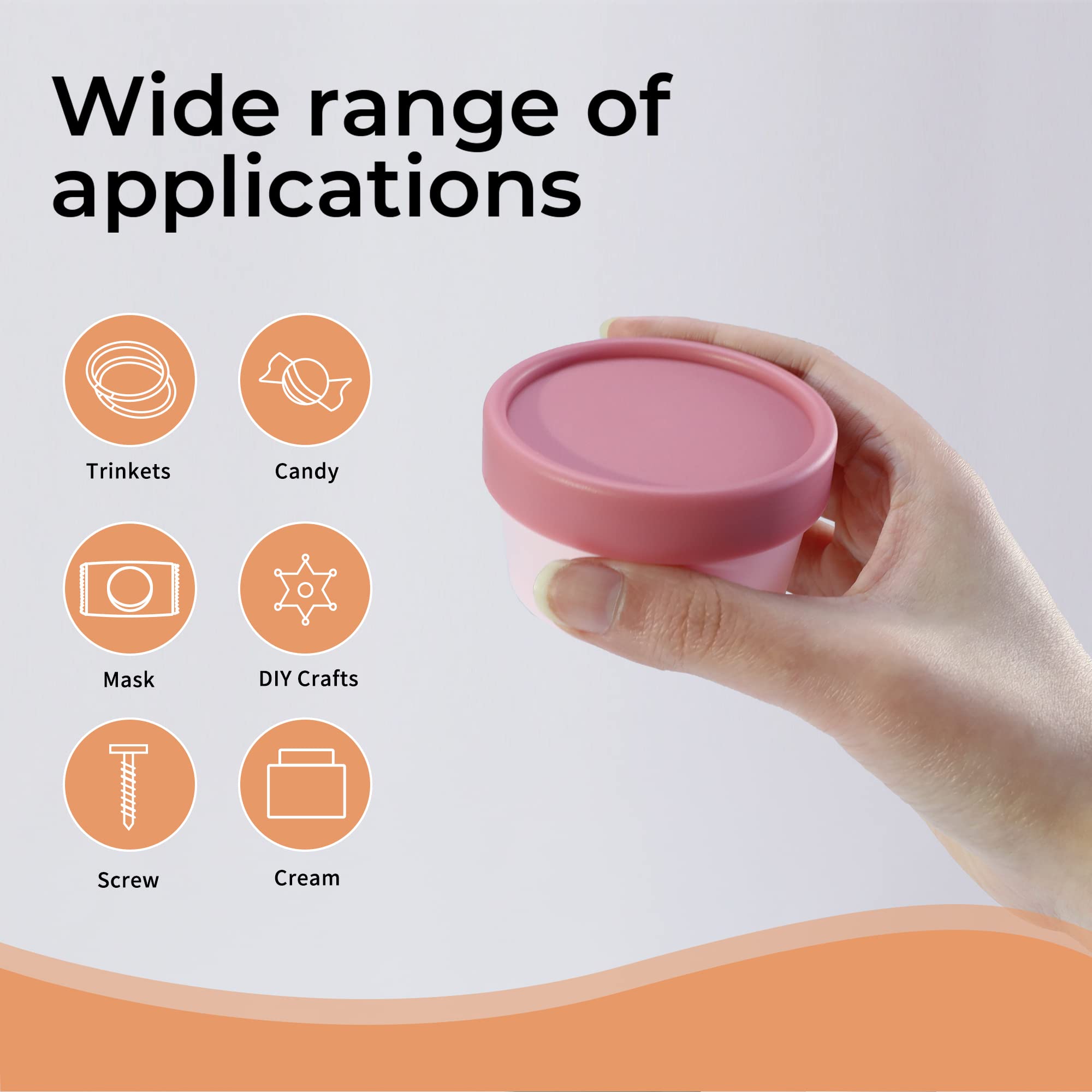 1.7oz/50ml Empty Plastic Slime Containers with Lids - 12 Pack Pink Jars for DIY Slime Making, Beauty Products, Travel Storage & Makeup Organization | Perfect for Kids Crafts, Bathroom Essentials & On-the-Go Cosmetics