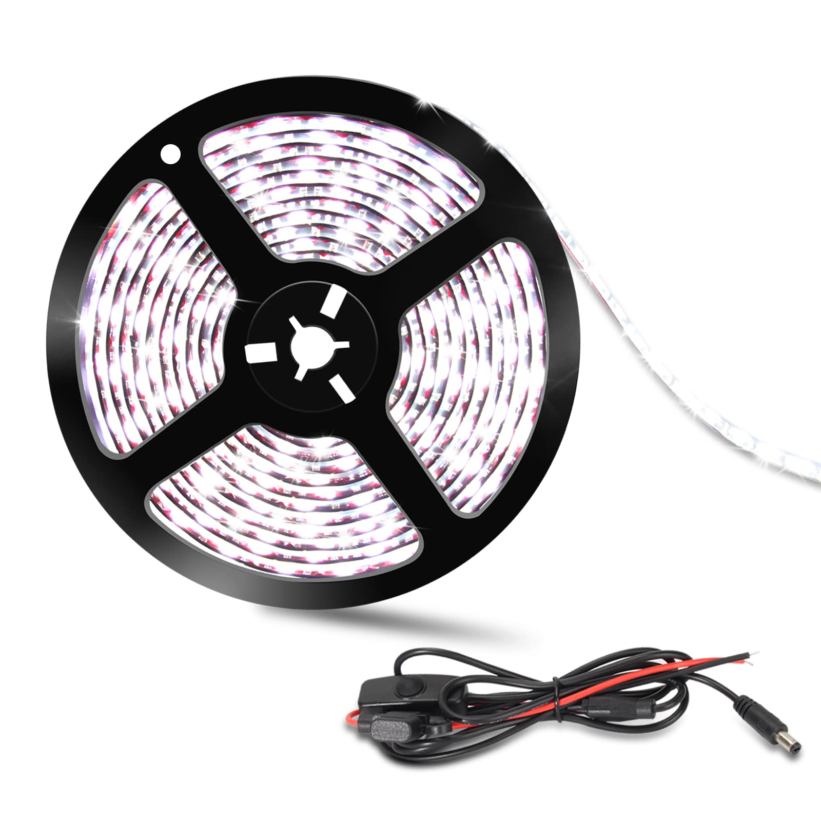 16.4FT RV LED Awning Party Light Strip - 5M Waterproof 12V DC White Exterior Lighting for RV Camper Motorhome Travel Trailer - Perfect for Outdoor Camping, Backyard Parties & Nighttime Decoration