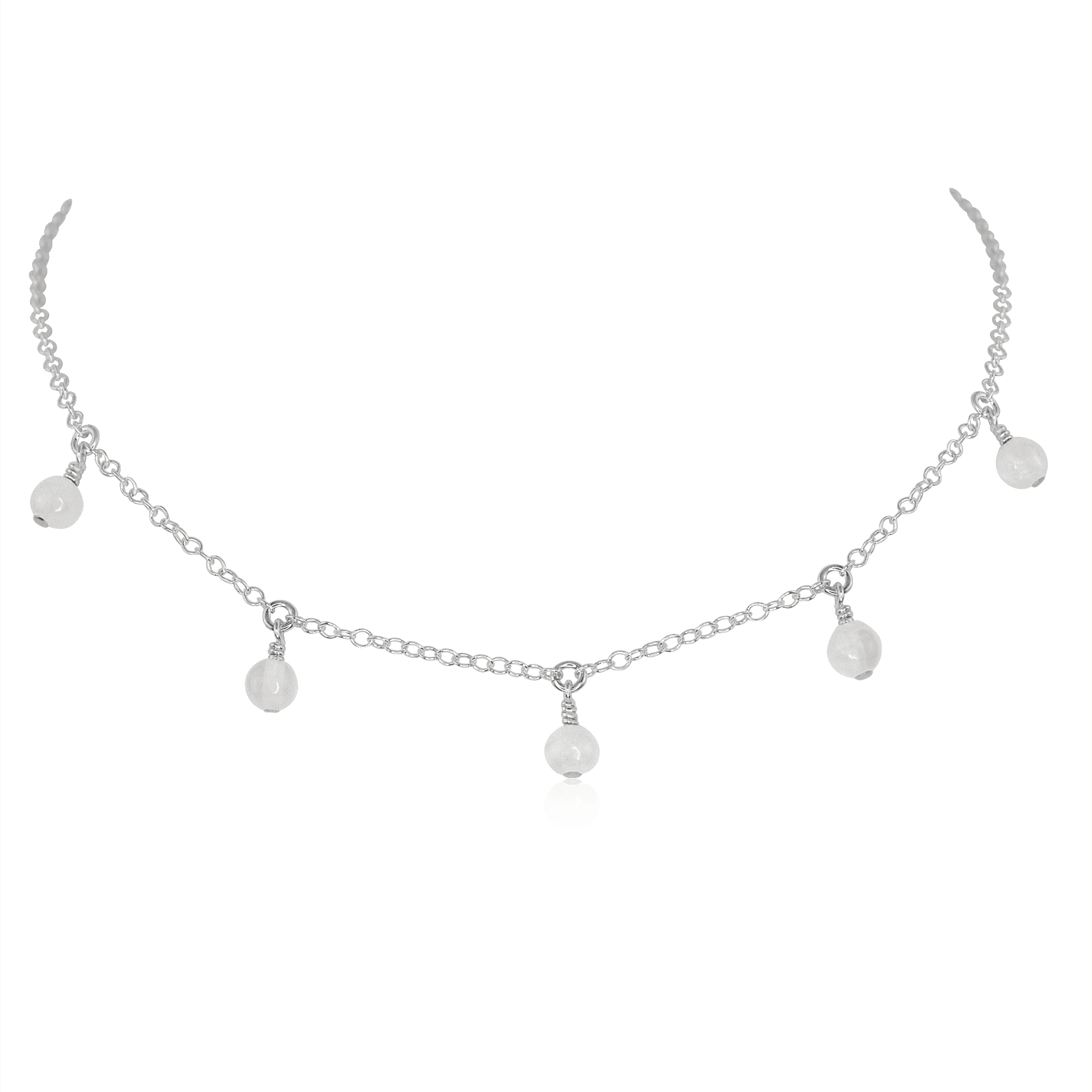 Natural Selenite Bead Drop Choker Necklace - Healing Crystal Jewelry for Women, Boho Style Spiritual Gift for Meditation & Energy Cleansing - Perfect for Yoga, Reiki & Chakra Balancing