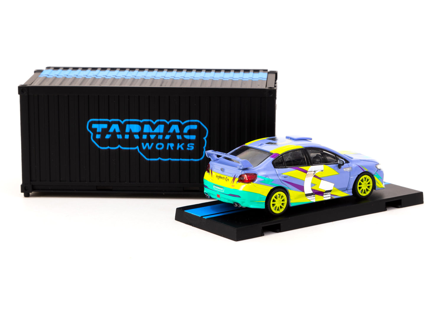 Tarmac Works 1/64 Scale Subaru WRX STI S207 Logitech G Special Edition Diecast Model Car with Display Case - Collectible Hobby64 Miniature for Racing Fans & Car Enthusiasts - Perfect for Display, Gifts, and Model Car Collections
