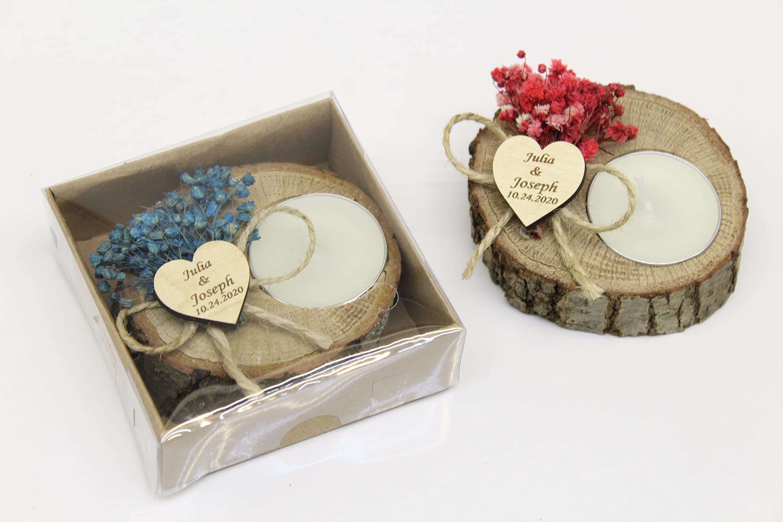100-Piece Rustic Wood Tealight Candle Holders Bulk Set - Personalized Wedding Favors, Bridal Shower Gifts & Funeral Memorials - Perfect for Wedding Guest Gifts, Home Decor, and Romantic Ambiance Lighting