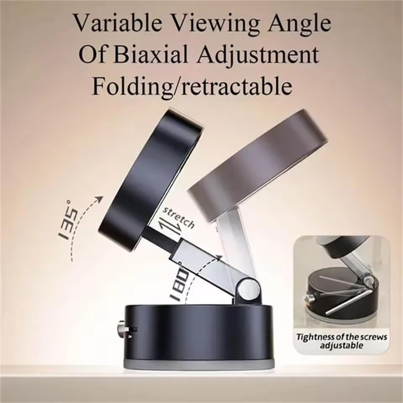 Foldable Magnetic Phone Holder - Adjustable Car & Gym Mount (White)