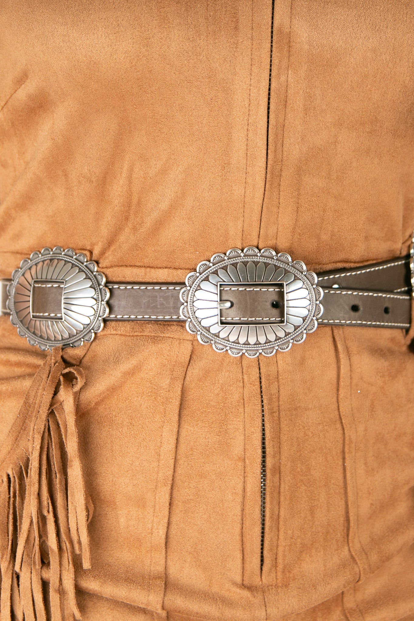 Nocona Concho Cowgirl Belt for Women – Genuine Leather Western Belt with Silver Conchos – Perfect for Rodeo, Country Music Festivals & Western Fashion