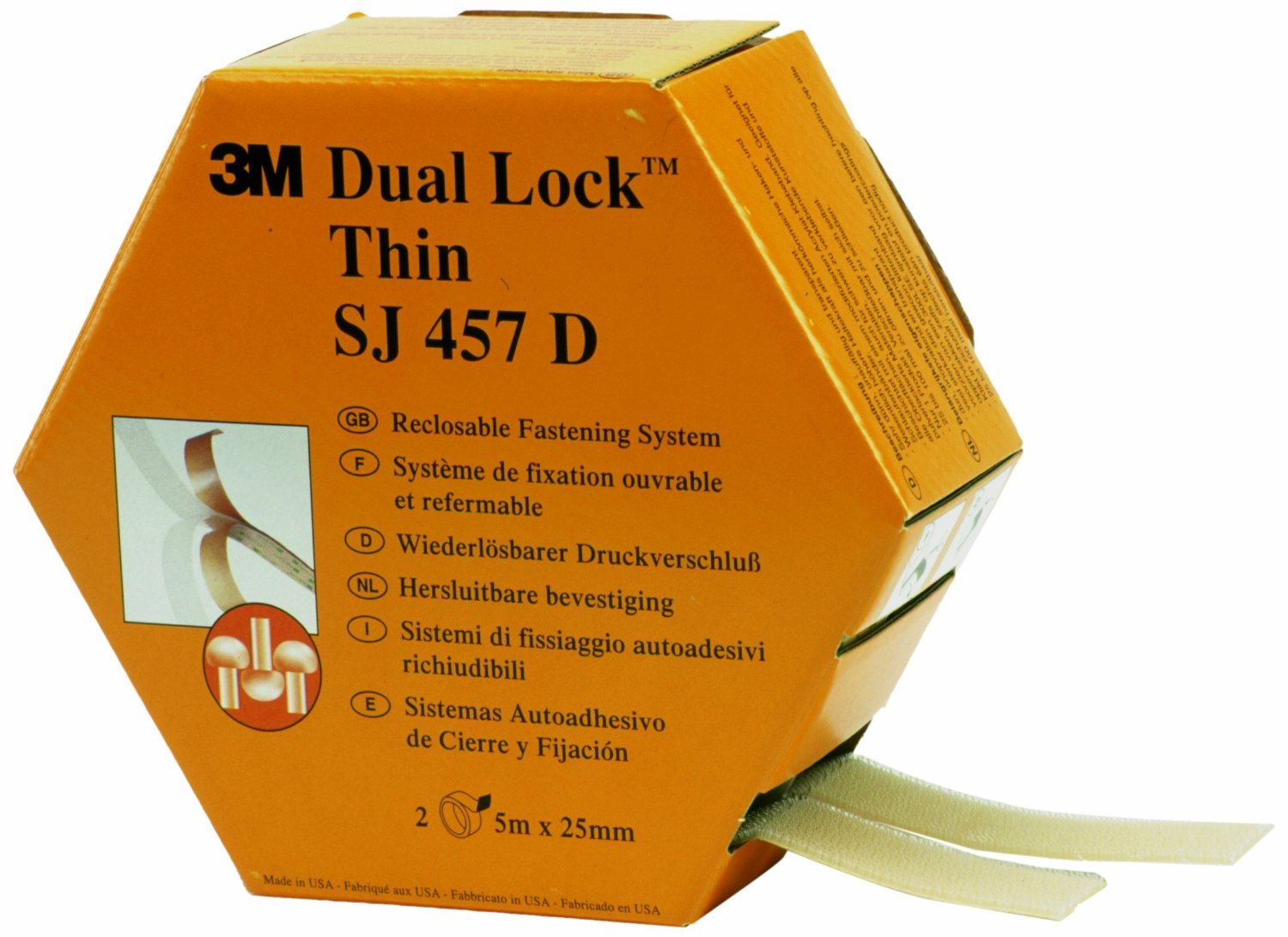 3M SJ 457 D Dual Lock Flexible Pressure Barrel - Translucent Color for Secure Fastening in Automotive, Marine & Industrial Applications