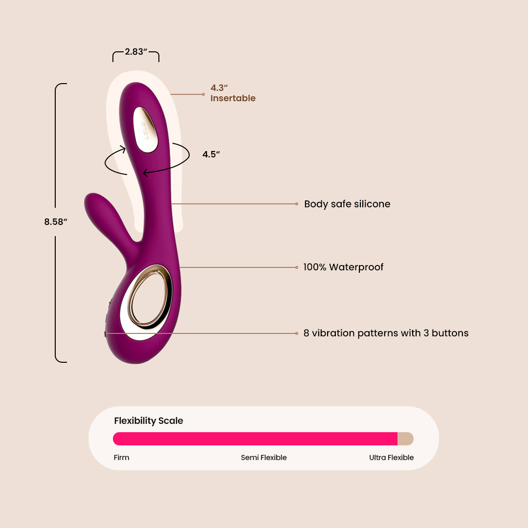LELO SORAYA Wave - Luxury Rechargeable Vibrator with Patented WaveMotion Technology for Couples & Solo Pleasure - Perfect for Romantic Nights & Self-Care Moments