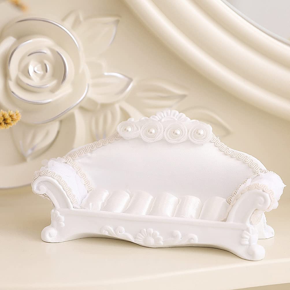 BESPORTBLE Ring Holder Display Stand - Jewelry Organizer for Rings, Earrings & Necklaces - Decorative Tray with Mini Compartments - Perfect for Vanity, Dresser, Dollhouse & Jewelry Store Display