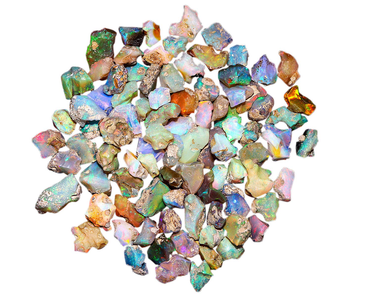 Premium 100g Natural Ethiopian Welo Opal Rough Gemstones - A Grade Multi Fire Raw Opals for Jewelry Making, Tumbling, Healing Crystals & Loose Gemstones | DIY Crafts, Meditation & Spiritual Gifts