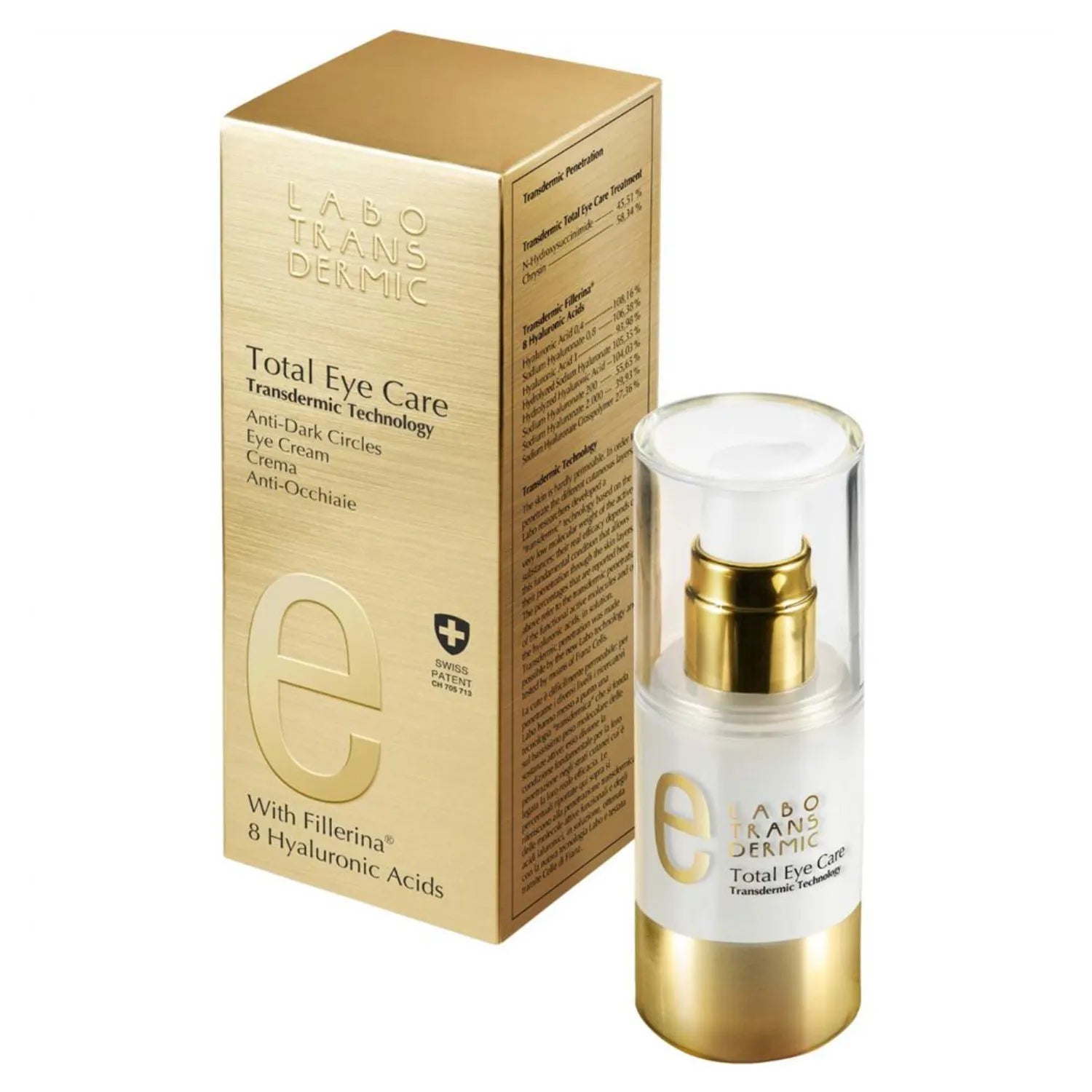 Labo Transdermic Anti Dark Circles Eye Cream 15ml - Brightening & Hydrating Under Eye Treatment for Dark Circles, Puffiness & Wrinkles | Day & Night Use for Men & Women | Perfect for Travel & Daily Skincare Routine