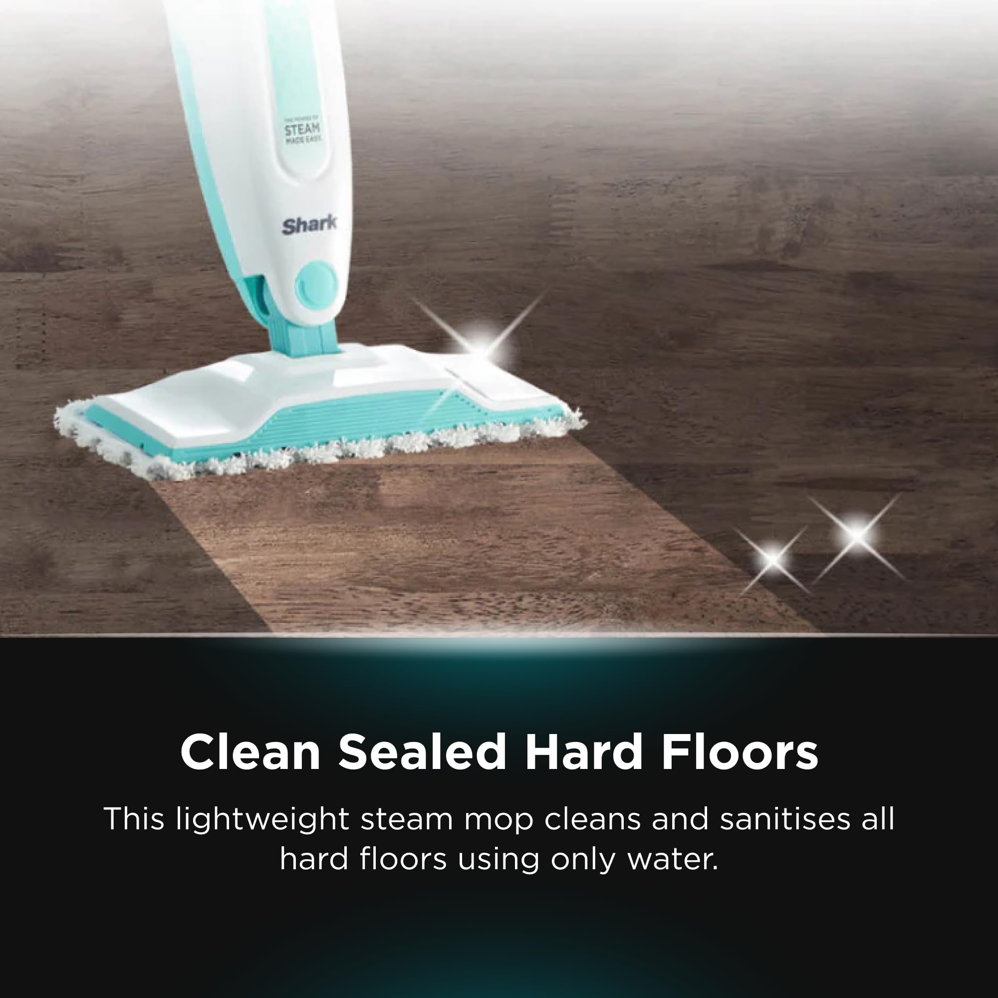 Shark S1000A Steam Mop for Hardwood Floors - XL Removable Water Tank, 18ft Power Cord, White | Deep Cleaning & Sanitizing | Perfect for Tile, Laminate & Vinyl Floors in Homes & Offices