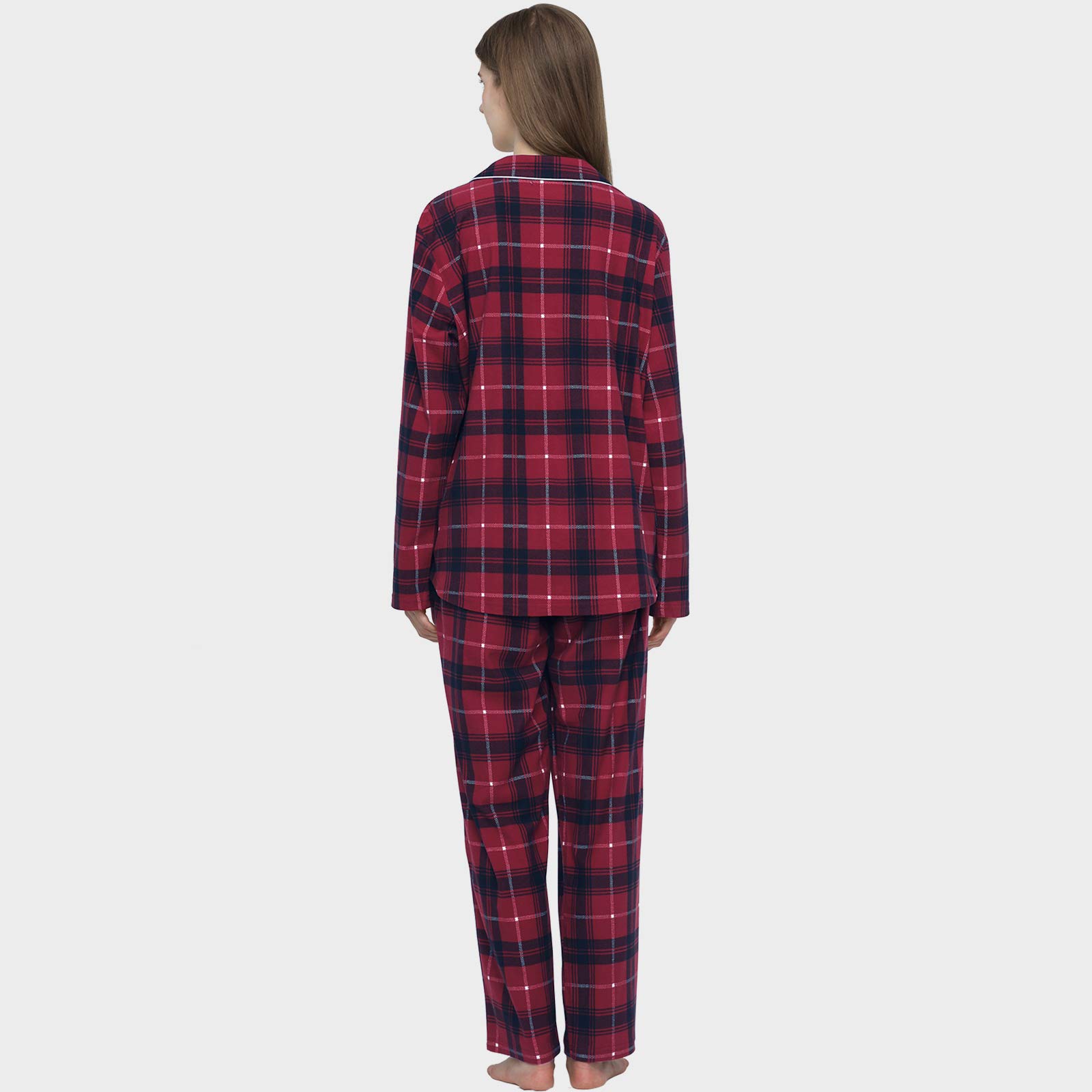 Mnemo Women's Christmas Pajama Set - Plaid Long Sleeve Top & Pants Lounge Wear Gift Set for Women - Cozy Holiday Sleepwear for Christmas Eve, Family Gatherings & Winter Nights
