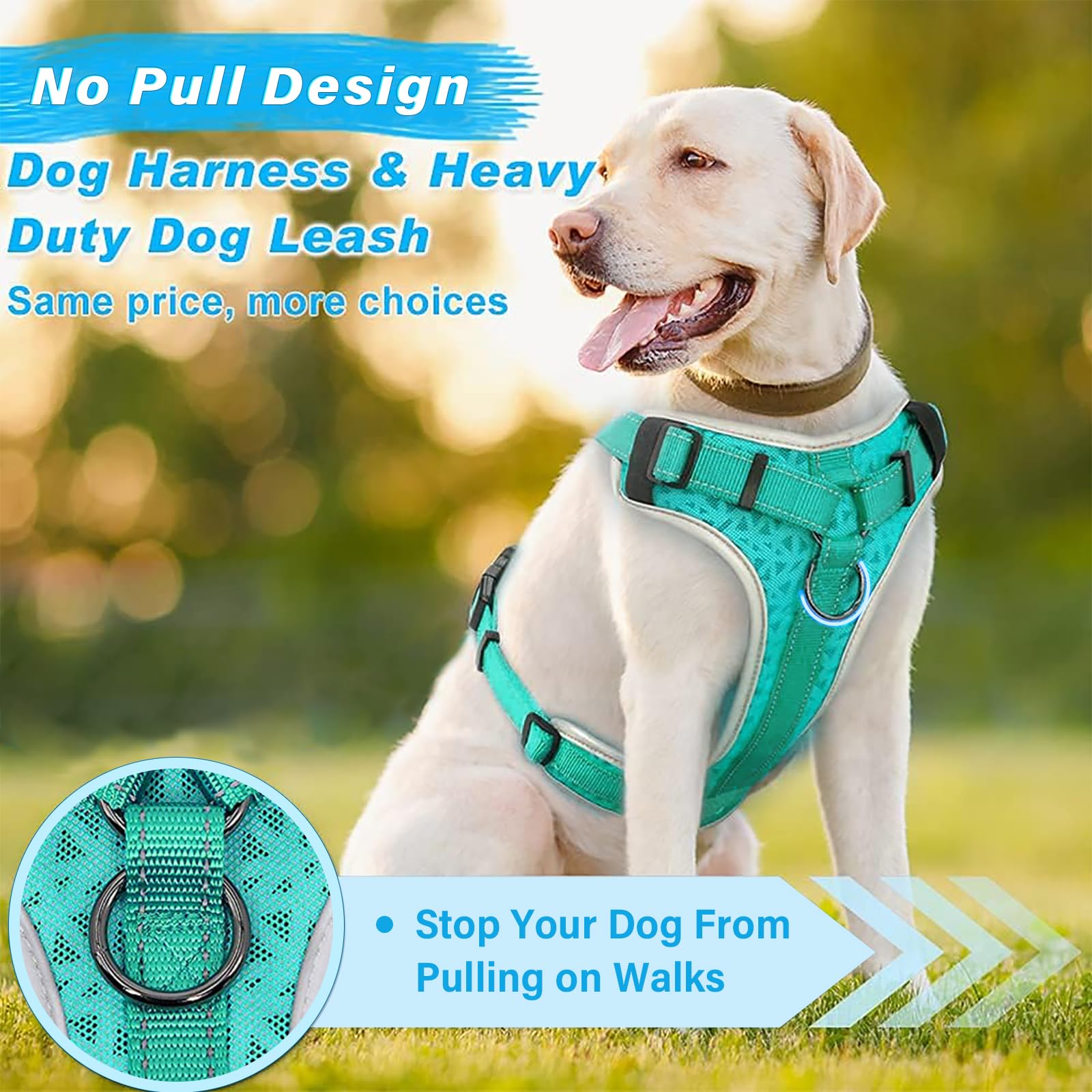 No Pull Dog Harness - Adjustable Reflective Pet Vest with Control Handle for Small, Medium & Large Dogs | Heavy Duty Escape Proof Design for Walking, Training & Outdoor Adventures