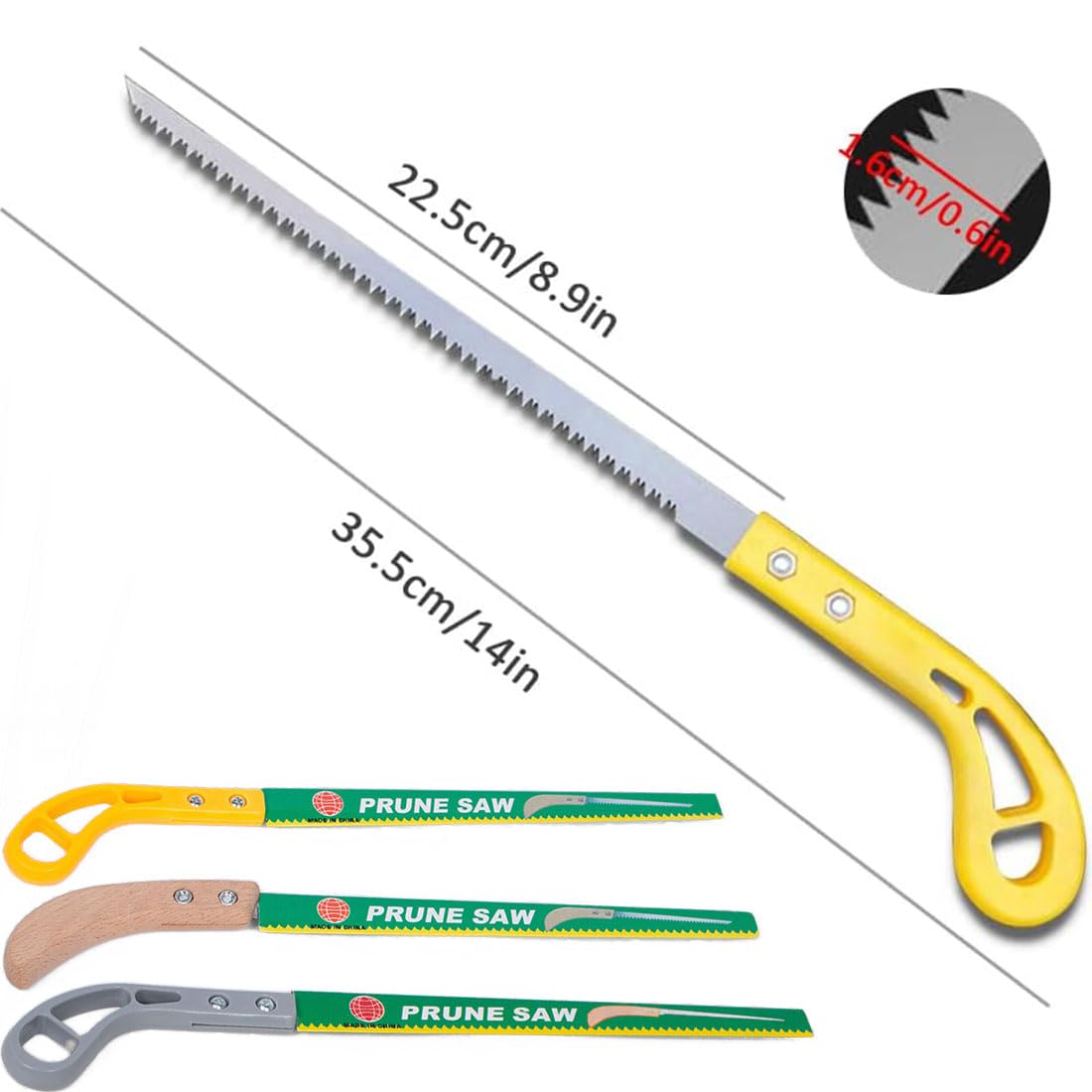 Flexaza 9 Inch Outdoor Portable Hand Saw - Sharp & Durable Folding Pruning Saw for Camping, Hiking, Gardening, Wood Cutting & Bushcraft Survival Tools