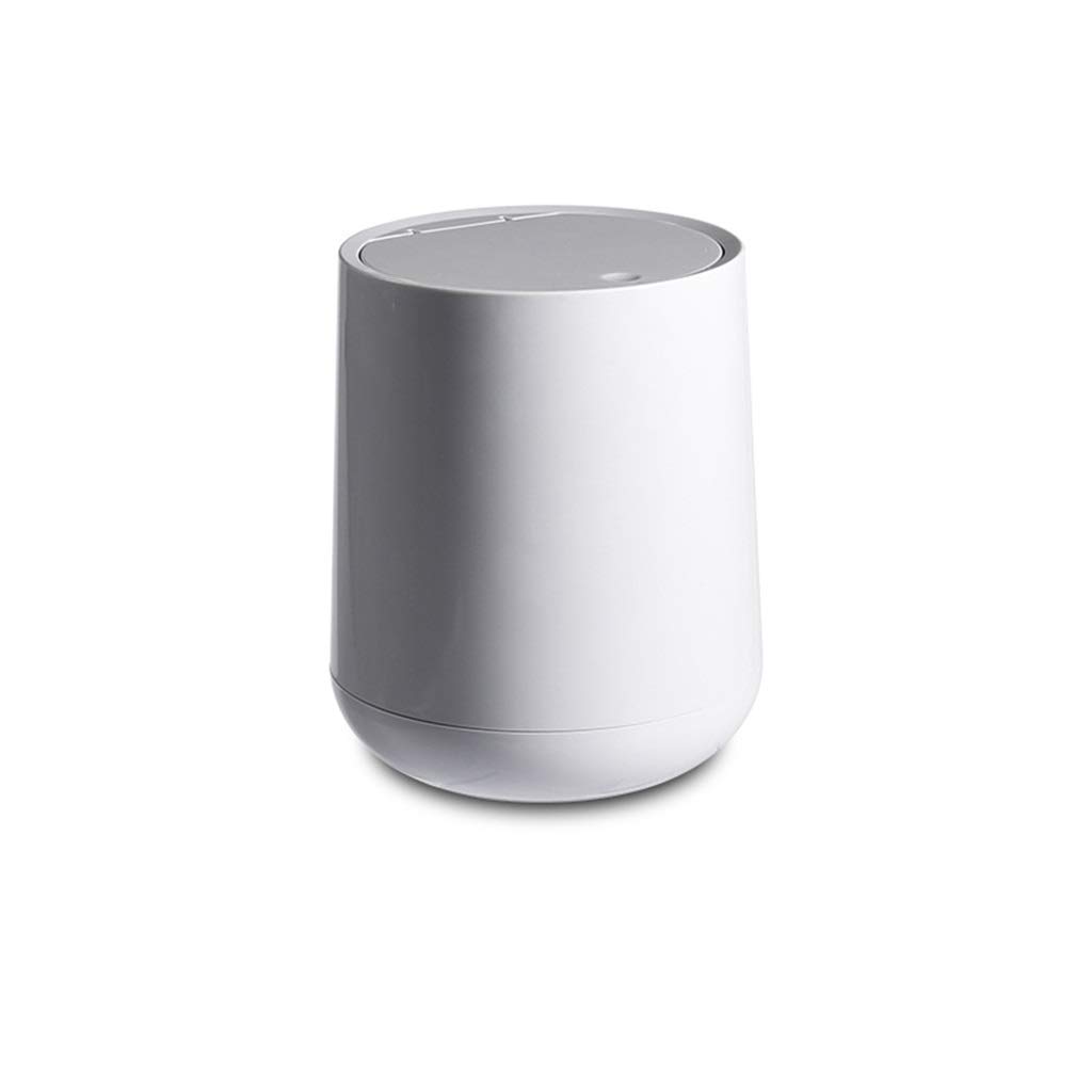 MMLLZEL Round Trash Can with Flip Lid - Plastic Double Layer Mini Desktop Waste Bin for Home Office Kitchen Bathroom - Household Cleaning Tool (Color: Black) - Perfect for Small Spaces, Desks, and Waste Sorting