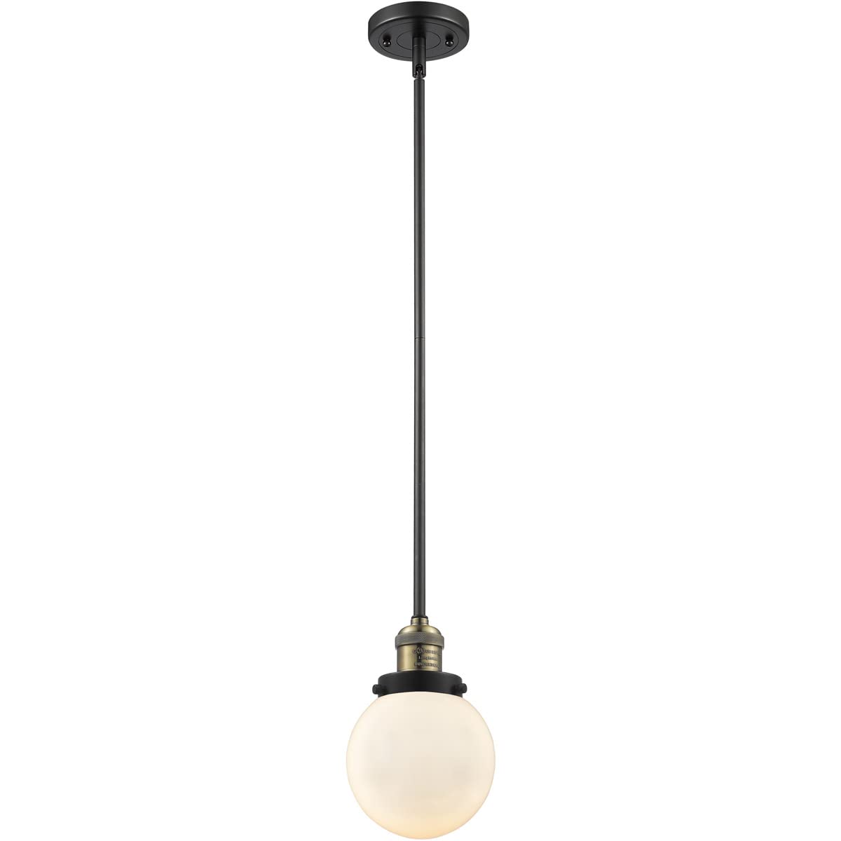 Innovative 201S-BAB-G201-6-LED Mini Pendant Light Fixture - Black Antique Brass Finish - Energy Efficient LED Lighting for Kitchen Island, Dining Room, or Entryway Decor