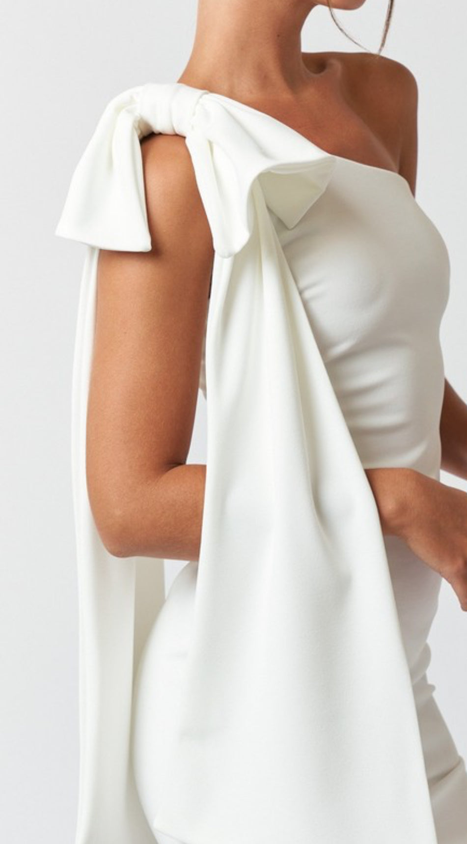 Elegant One Shoulder Bow Dress for Women - Red, Black & White Options | Perfect for Parties, Weddings & Special Occasions