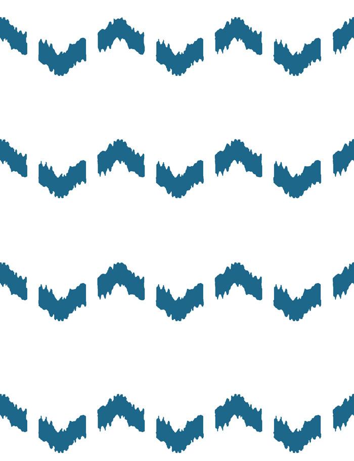 Kezmoh Zag Wallpaper by Wallshoppe in Cadet Blue - Premium Peel & Stick Removable Wallpaper for Bedroom, Living Room, and Office Decor