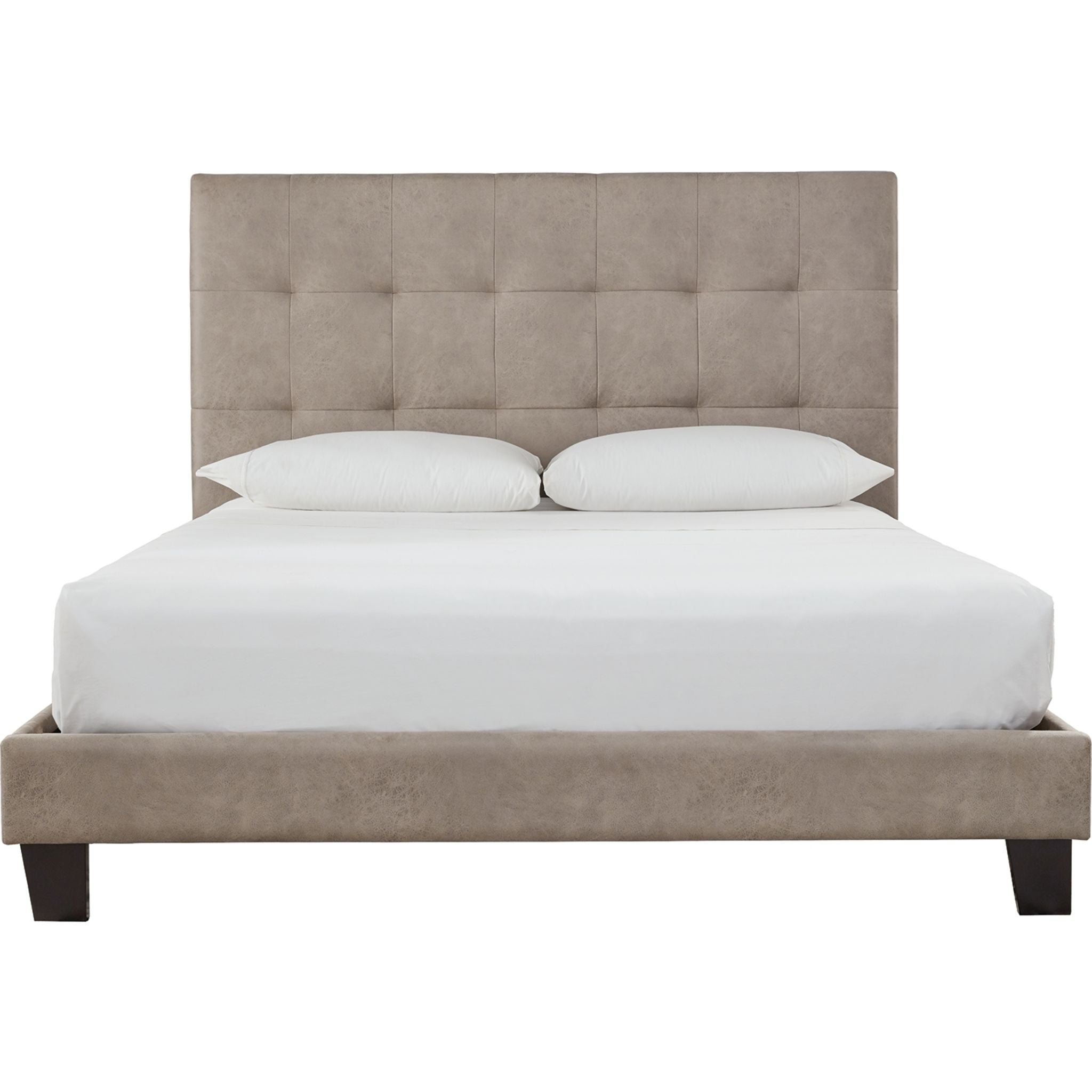 Adelloni Light Brown Upholstered Bed Frame - Queen Size Fabric Platform Bed with Wooden Slats for Bedroom, Guest Room & Master Suite