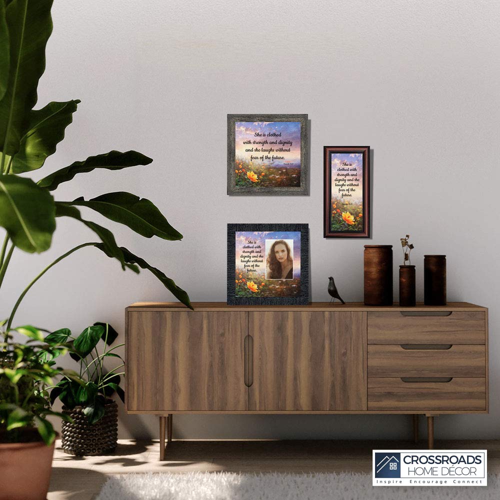 Christian Wall Art Decor - Proverbs 31 Woman Bible Verse Sign - Inspirational Spiritual Gifts for Women & Teen Girls - Crossroads Home Décor 6428W - Perfect for Bedroom, Office & Faith-Based Room Decor