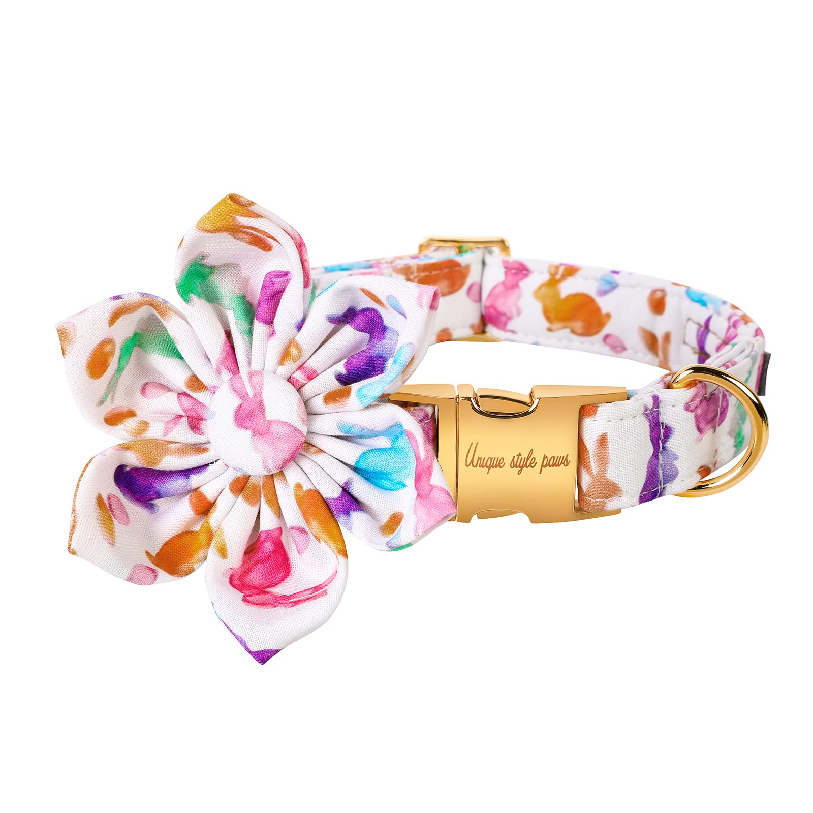 Easter Dog Collar with Flower Design - Adjustable Pet Collar for Small, Medium & Large Dogs - Perfect for Spring Walks & Easter Celebrations