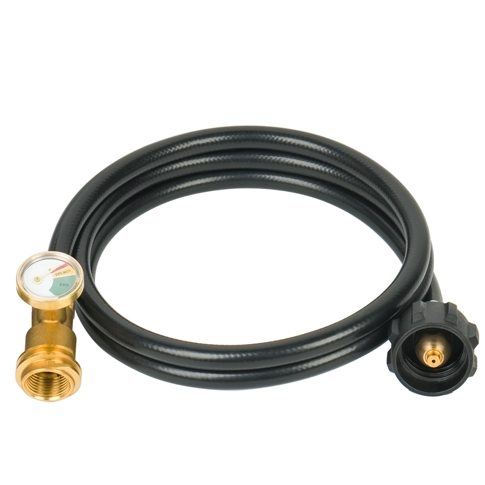 SHINESTAR 5FT Propane Extension Hose with Pressure Gauge - Universal LP Gas Hose for RV, Grill, Stove, Heater & Fire Pit - Perfect for Outdoor Camping, Backyard BBQs & Emergency Power Supply