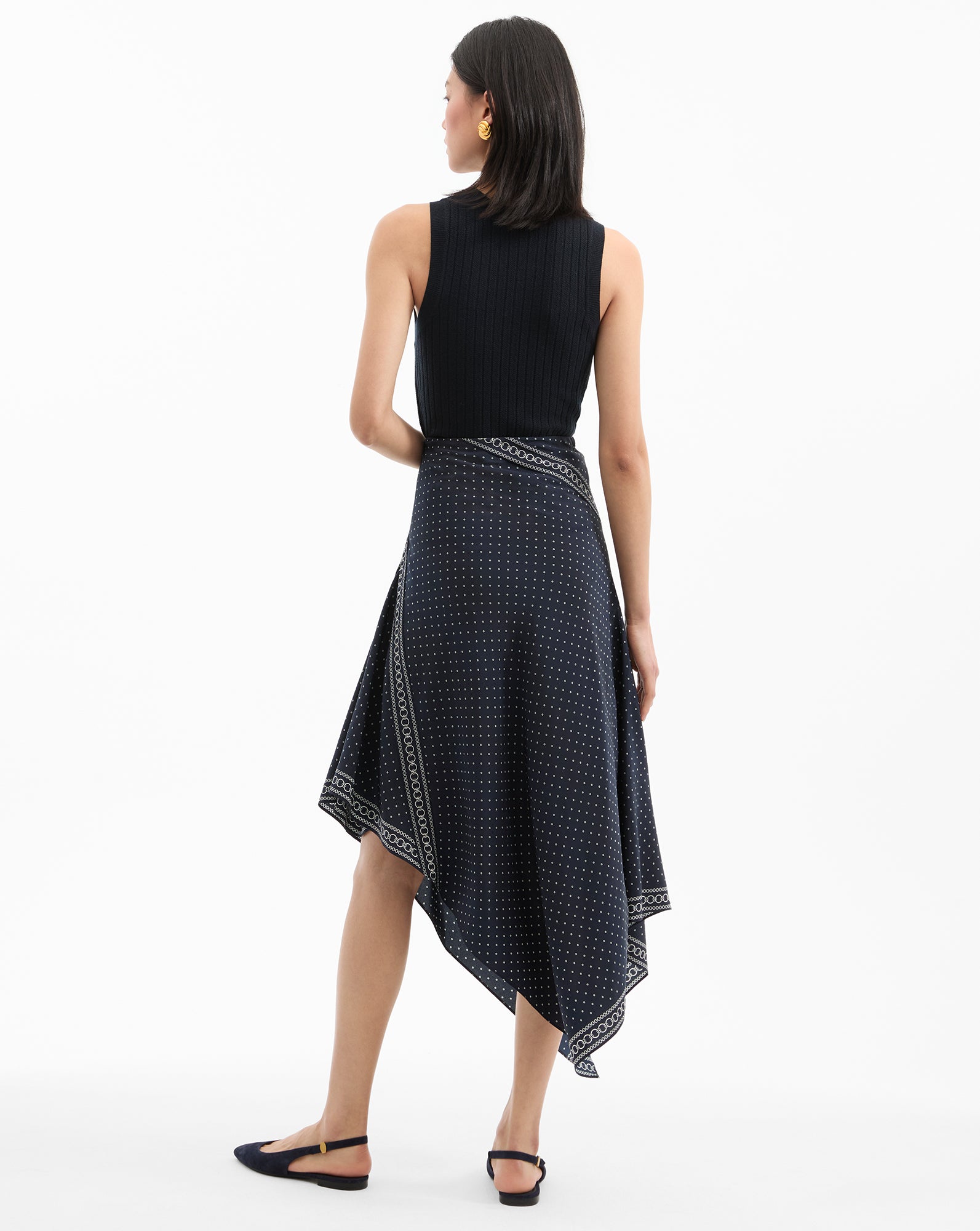 Hartley Asymmetrical Skirt - Women's Fashion High Waist Flowy A-Line Skirt for Casual & Office Wear | Perfect for Date Night, Work & Special Occasions