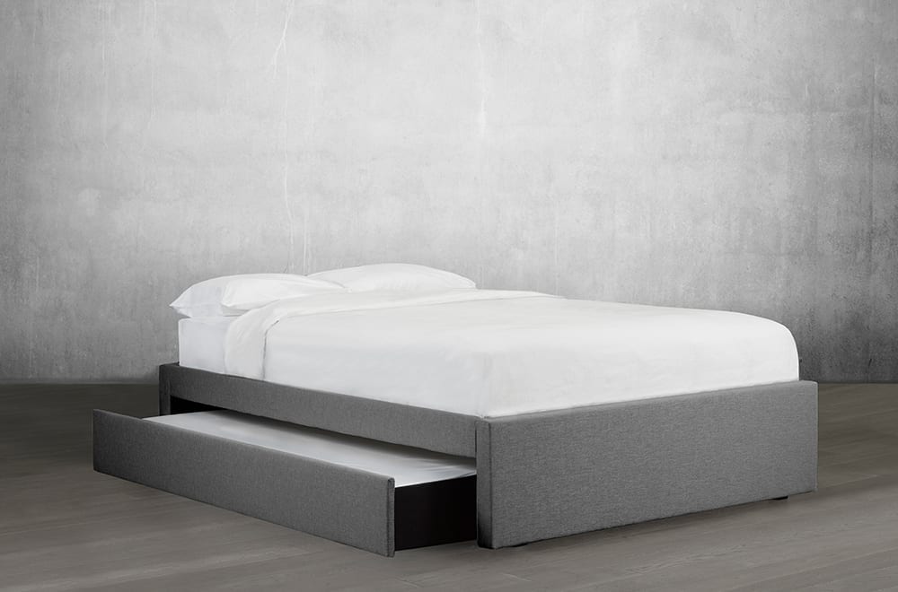 Customizable Platform Bed Frame with Side Drawer or Trundle - Compatible with Most Headboards | Modern Bedroom Furniture for Small Spaces & Guest Rooms