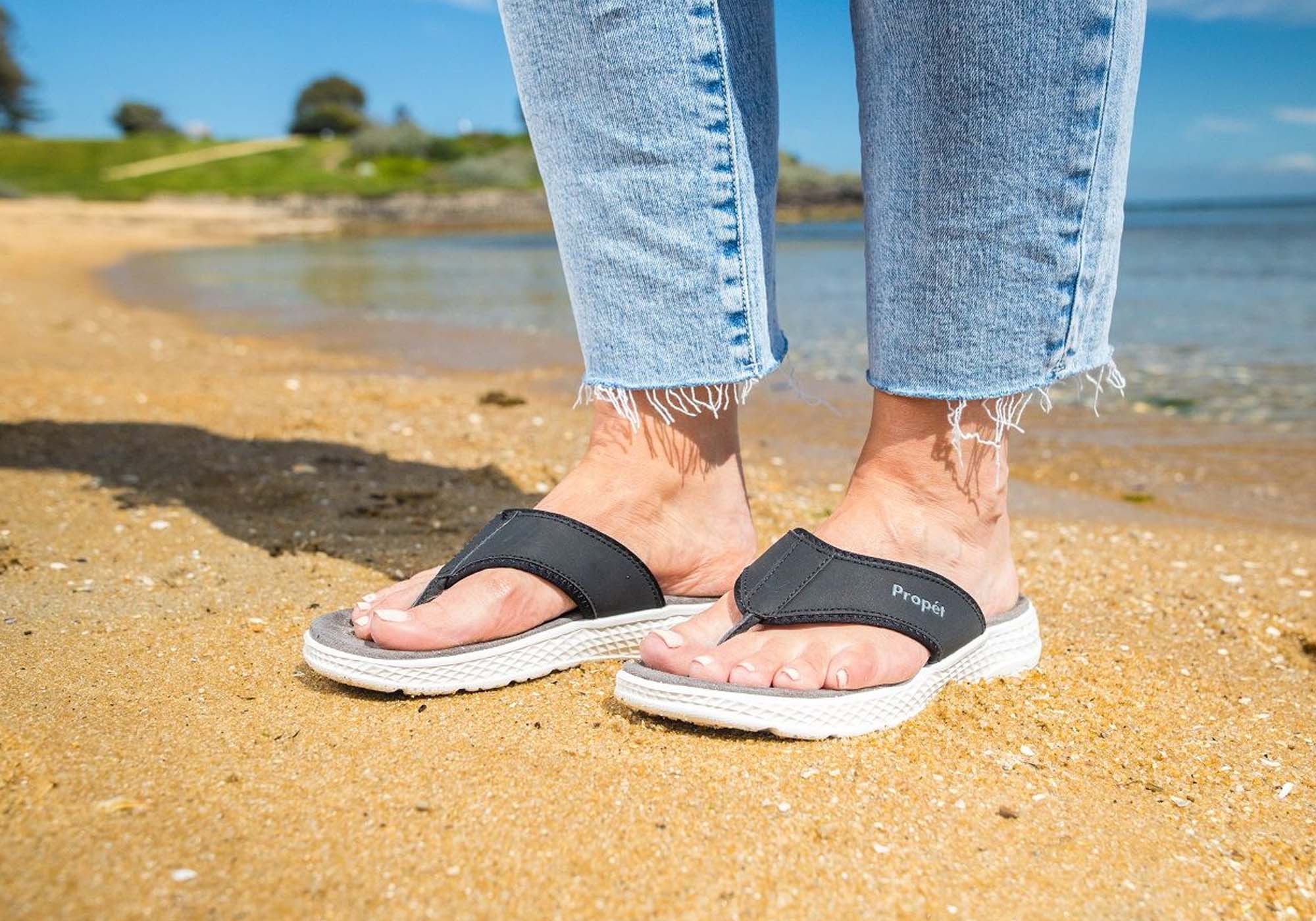 Propet TravelActiv FT Women's Comfortable Wide Width Thong Sandals - Perfect for Travel, Beach & Casual Summer Wear