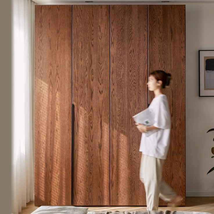 Solid Oak Wood Wardrobe - Spacious & Durable Closet Organizer for Bedroom, Living Room, or Walk-In Closet Storage
