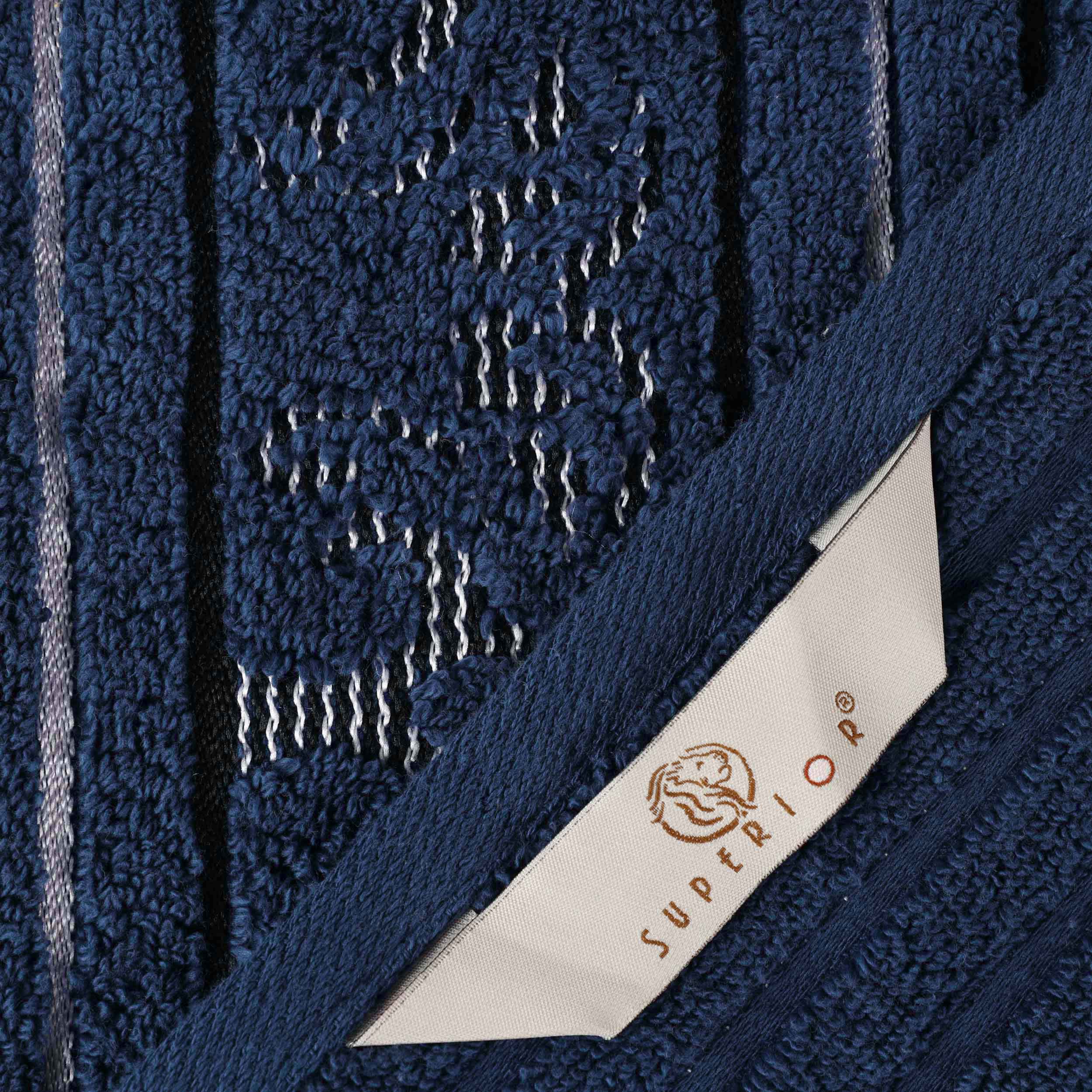 Premium 9-Piece Sadie Zero Twist Cotton Towel Set - Solid & Jacquard Floral Design | Ultra Soft & Absorbent Bath Towels, Hand Towels & Washcloths | Perfect for Spa, Bathroom & Luxury Home Decor