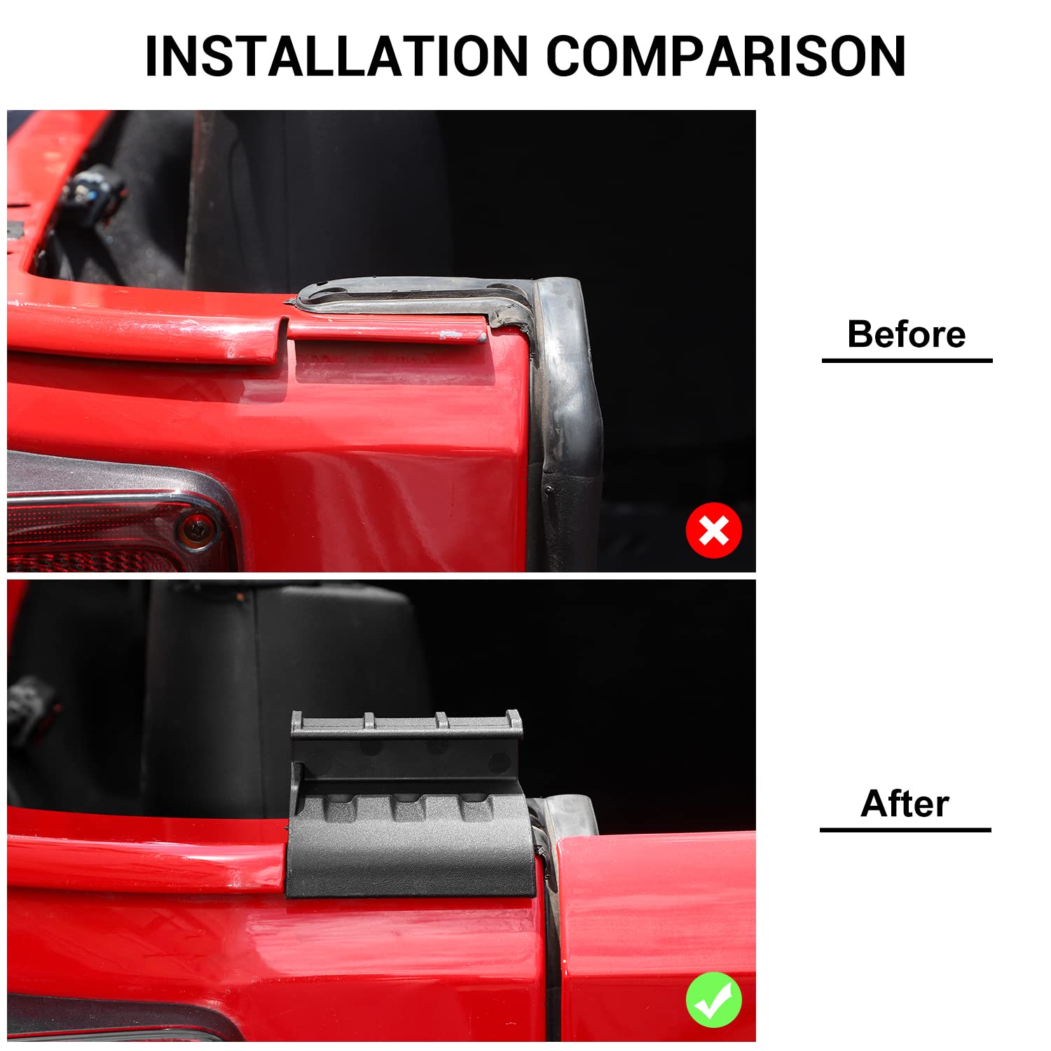 Jeep Wrangler JK & Unlimited 2007-2018 Soft Top Replacement Parts - 2 Pack Rear Window Brackets & Tailgate Bar Retainer Clips | Compatible with Jeep Wrangler JK Unlimited | Perfect for Off-Roading, Camping & Adventure Trips