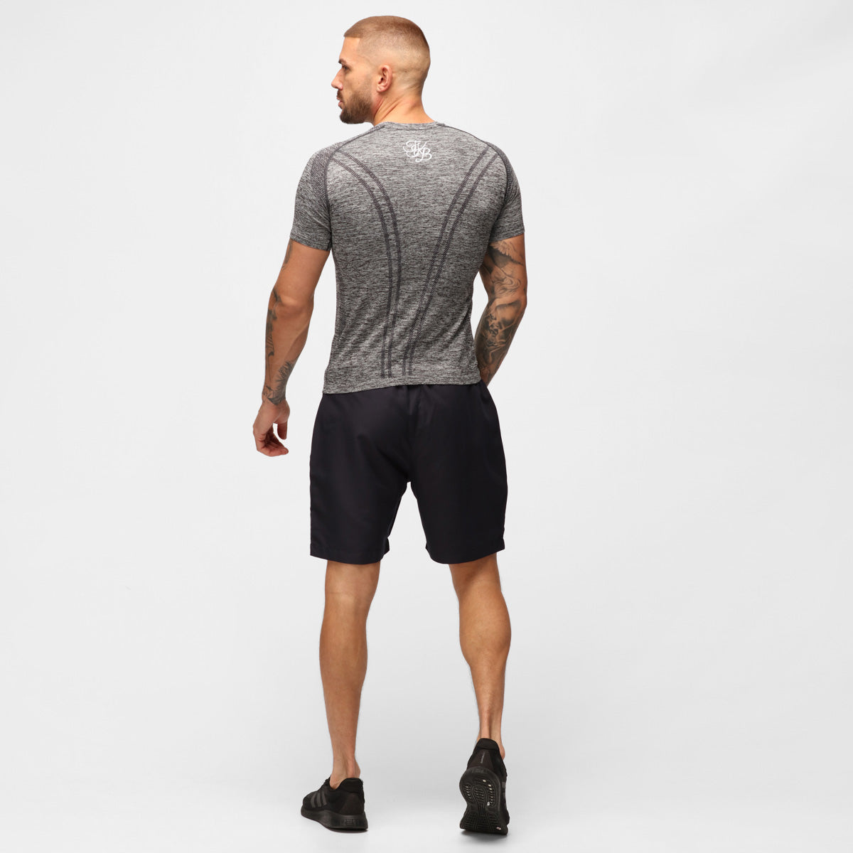 TKB Men's Charcoal Performance Seamless T-Shirt - Moisture Wicking & Breathable Workout Tee for Gym, Running & Casual Wear