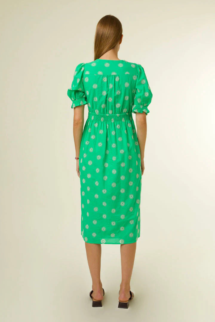 Gabrielle Midi Dress for Women - Elegant Emerald Green Formal Evening Gown for Parties, Weddings & Special Occasions