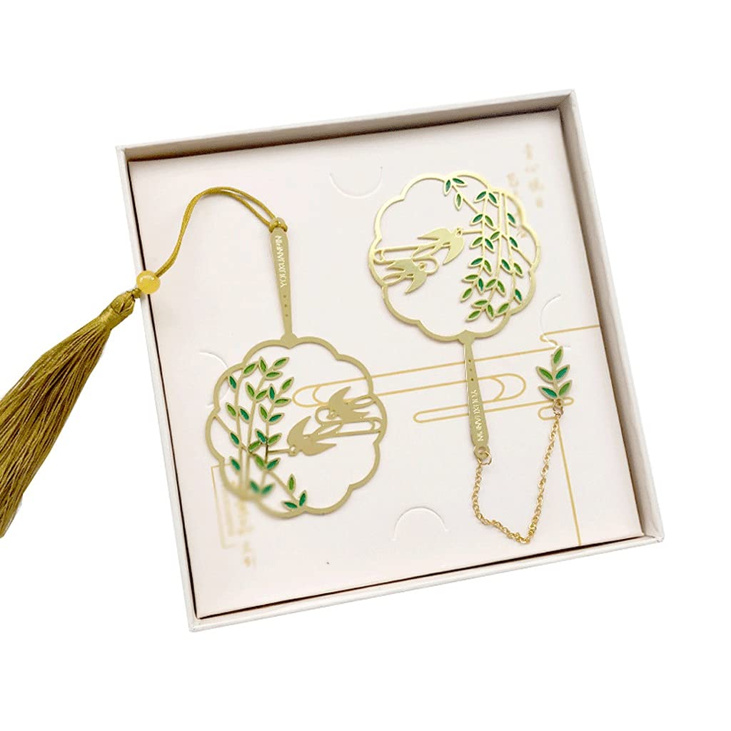 UXZDX CUJUX Gold Metal Bookmark Set - Ancient Chinese Style Brass Hollow-Out Design, Classical Creative Stationery Gift for Book Lovers, School & Office Supplies | Perfect for Reading, Collecting & Gifting