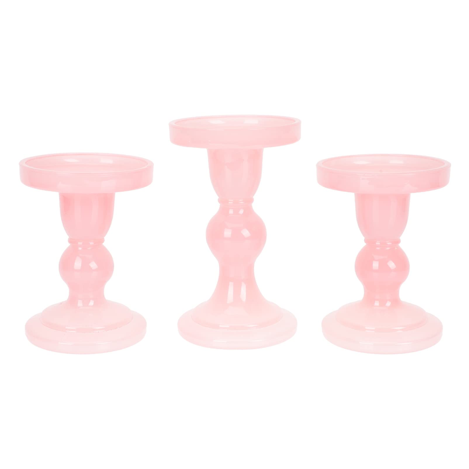 Milisten 3-Piece Set Glass Candle Holders - Tall Tealight Candle Dishes, Crystal Decorative Candle Stand for Wedding, Party, Festival & Home Decor