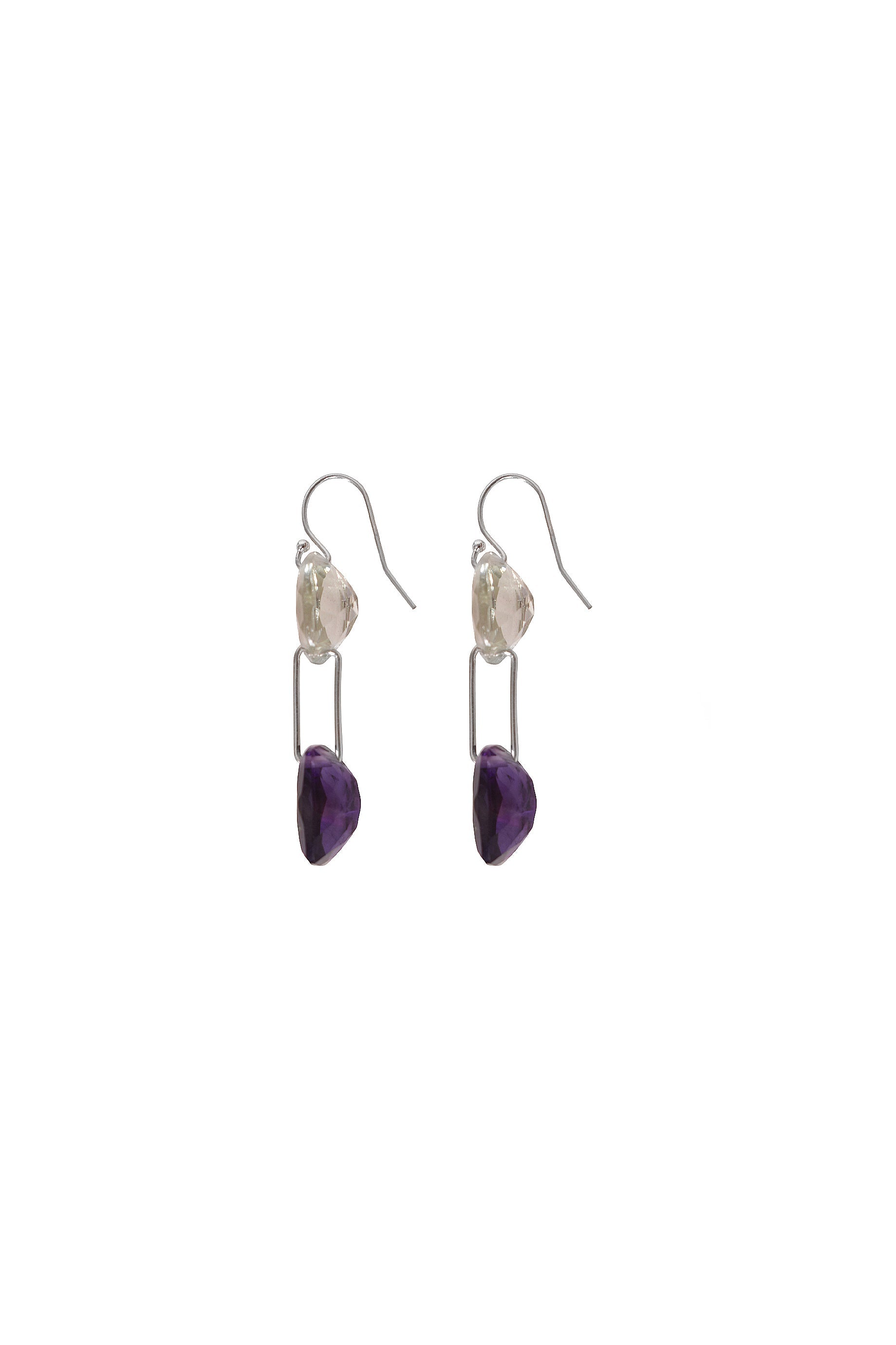 Alouette Design Duo Earrings - Violet Purple Dangle Earrings for Women, Trendy Fashion Jewelry Gift for Her | Perfect for Parties, Weddings & Date Nights