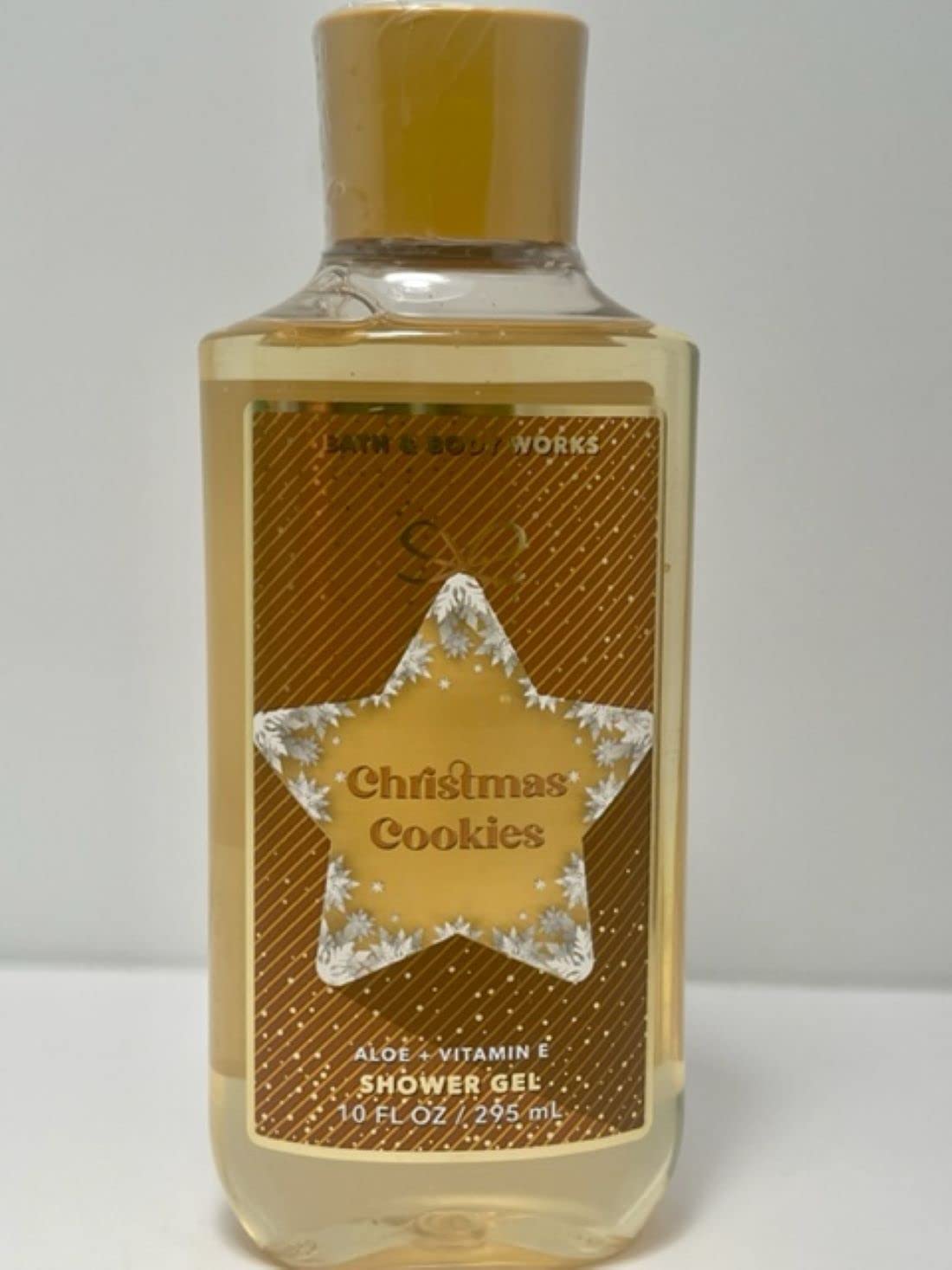 Bath & Body Works Christmas Cookies Scented Shower Gel & Body Wash - 10 oz Full Size with Gold Star Label - Perfect for Holiday Gifts & Winter Skincare Routine