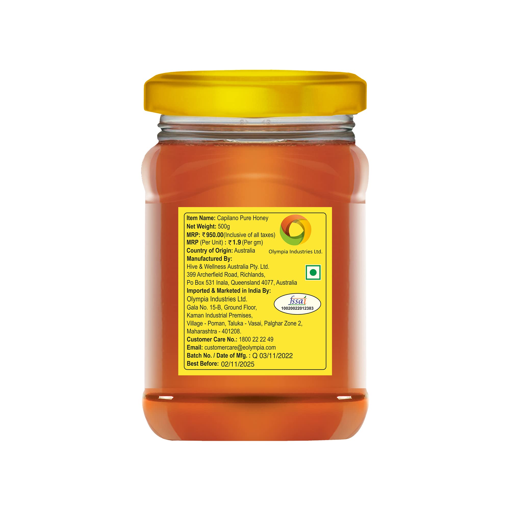 Pure Australian Capilano Honey 500g - Raw, Natural & Unprocessed - Perfect for Tea, Baking & Healthy Breakfast