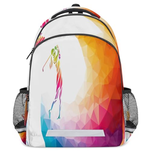 Rainbow Geometric Golf Ball