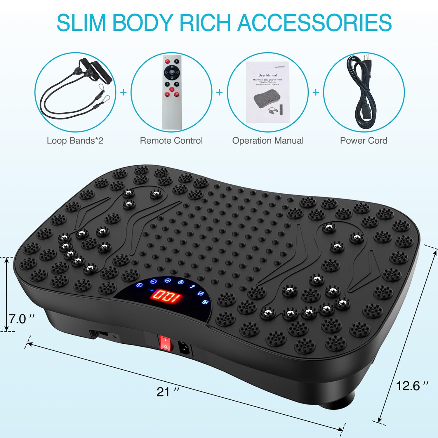 AXV Portable Mini Vibration Plate Exercise Machine for Whole Body Workout - Lymphatic Drainage, Weight Loss, Toning & Shaping - Compact Home Gym Equipment for Fitness & Wellness (Use for Home Workouts, Office Breaks & Recovery)