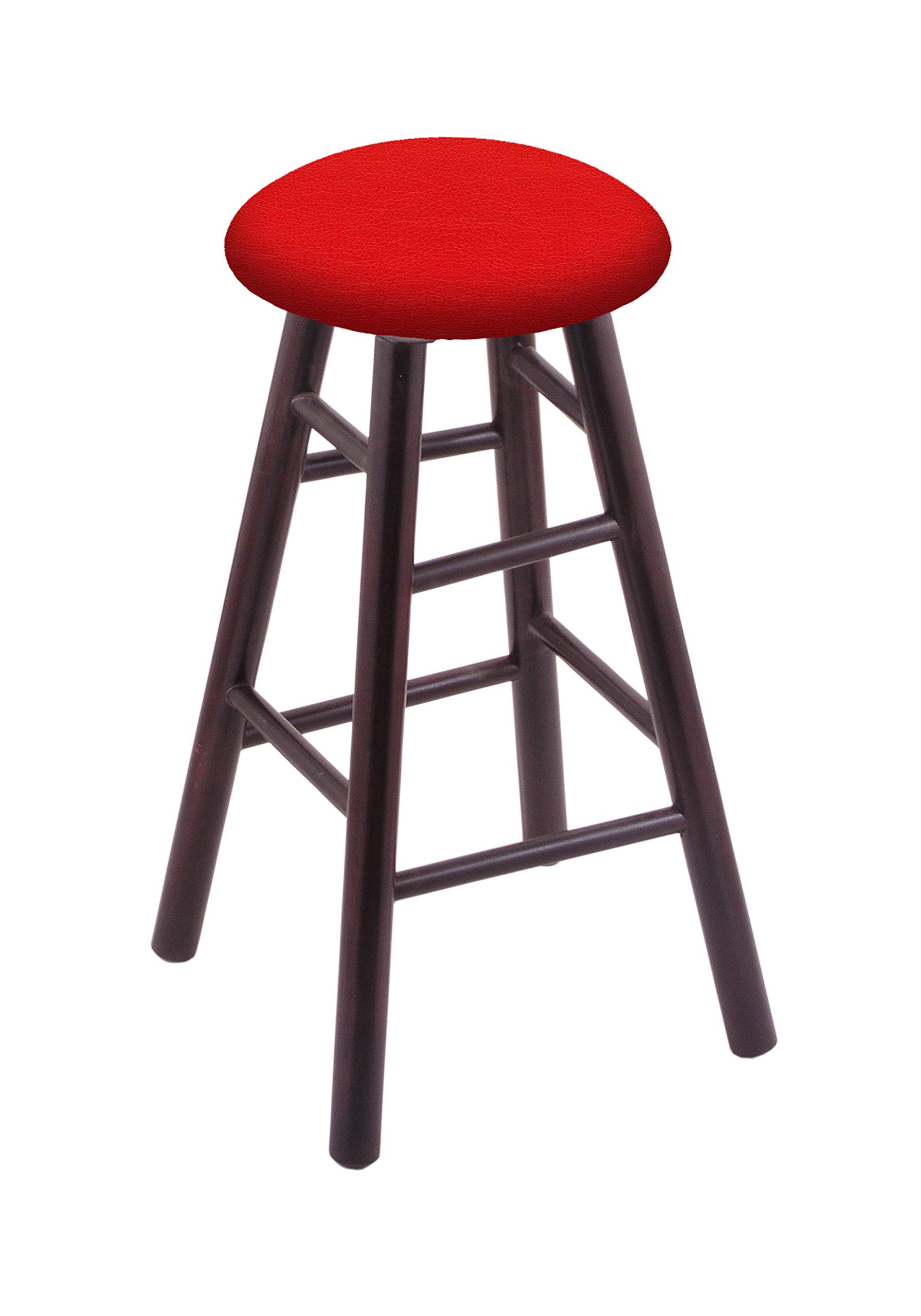 Dark Cherry Maple Counter Stool with Canter Red Seat - Perfect for Kitchen Islands, Breakfast Bars & Home Decor