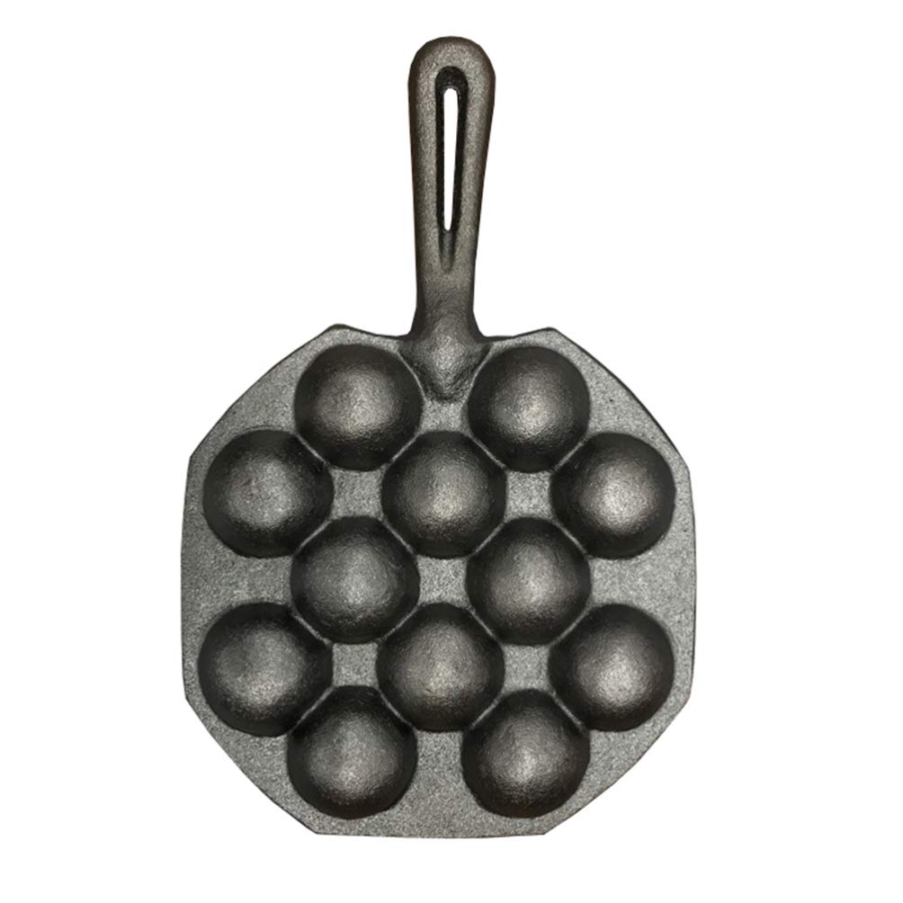 DOITOOL Cast Iron Octopus Ball Maker Pan - Nonstick 12-Hole Grill Pan for Stovetop, Egg Ball Baking & Takoyaki - Perfect for Home Cooking, Party Snacks & Japanese Street Food Style