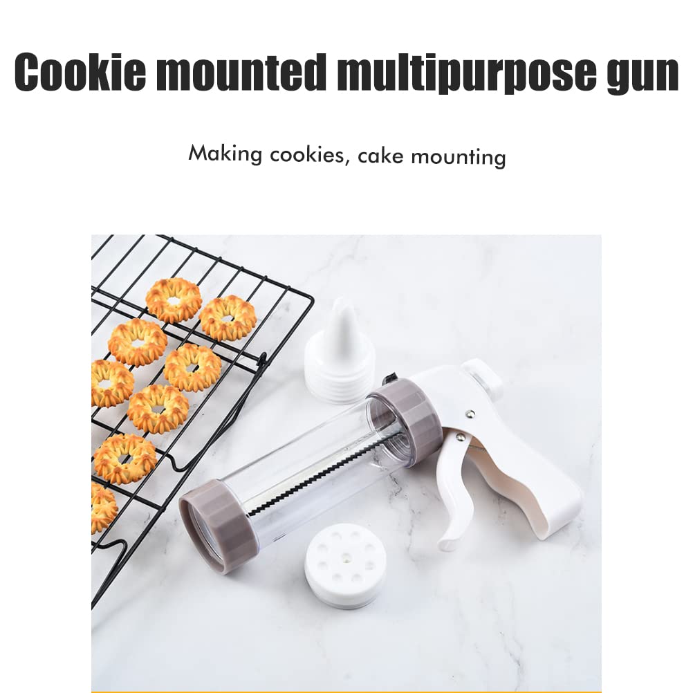 Stainless Steel Cookie Press Gun Kit with 13 Discs & 6 Icing Nozzles - Professional Spritz Cookie Maker for Baking, Biscuit Decorating - Perfect for Christmas Cookies, Wedding Favors & DIY Dessert Making
