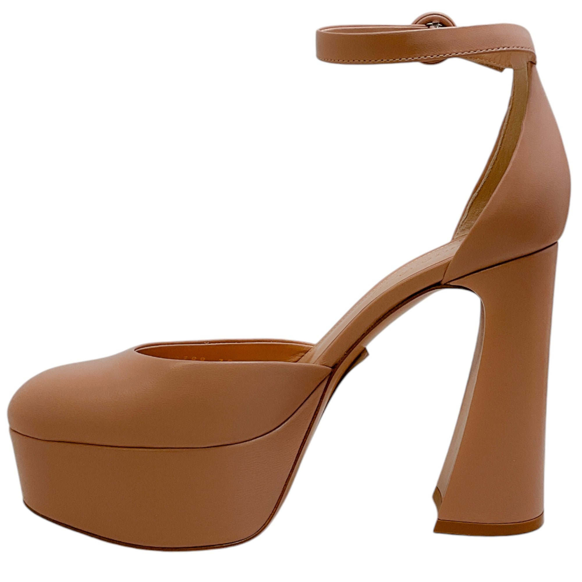 Gianvito Rossi Peach Leather Holly D'Orsay Pumps - Women's Luxury High Heels for Weddings, Parties & Office Wear
