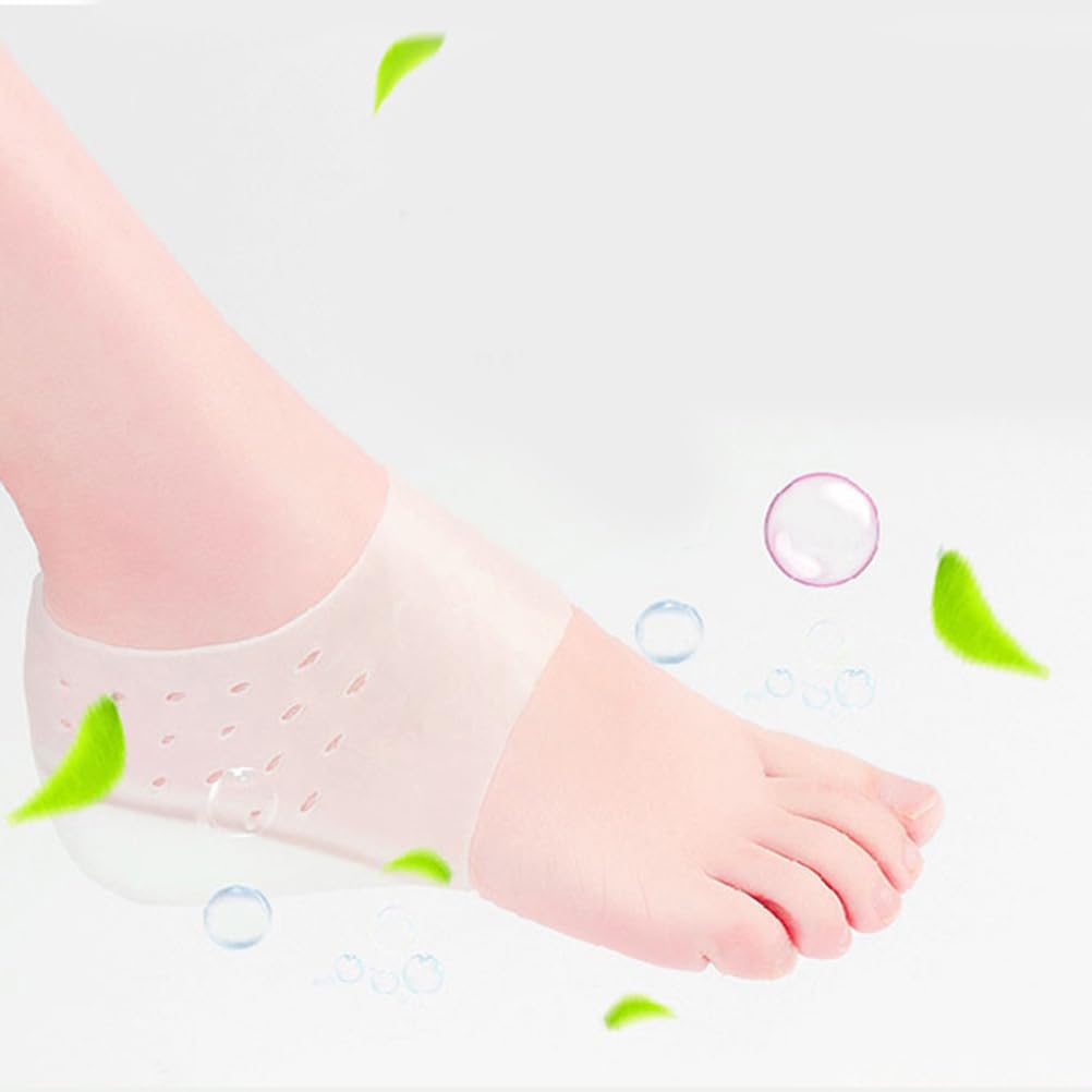 HEALLILY 1 Pair Silicone Shoe Lifting Insoles - Invisible Height Boost Inserts for Men & Women - Comfortable Heel Lift Cup Pads for Sneakers, Dress Shoes & Boots - Perfect for Work, Dating & Special Occasions