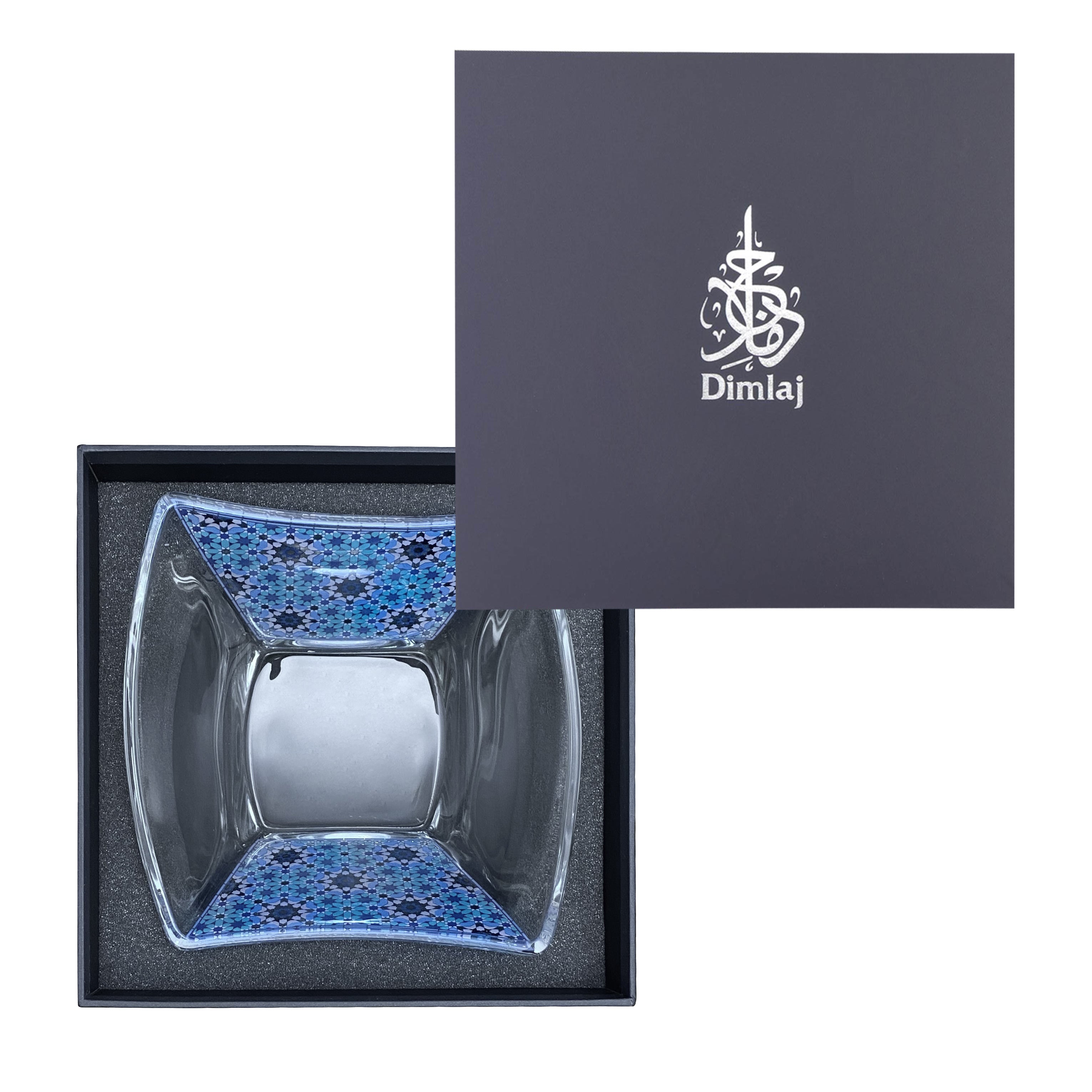Dimlaj Premium Melange Glass Bowl - Platinum Finish for Elegant Dining, Serving, and Home Decor